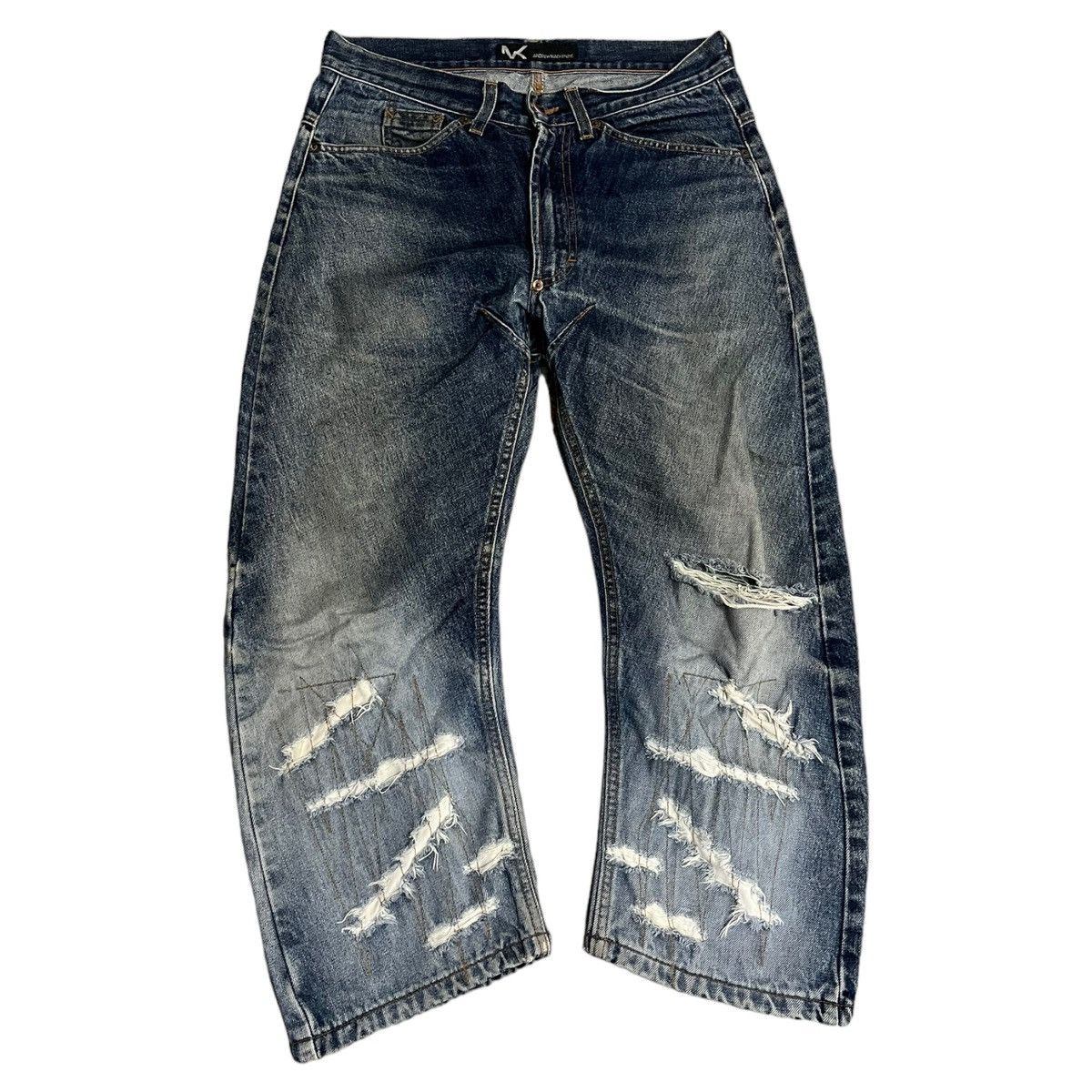 image of Andrew Mackenzie x Archival Clothing Vintage Distressed Andrew Mackeinze Jeans Size 32 X 22 in Blue