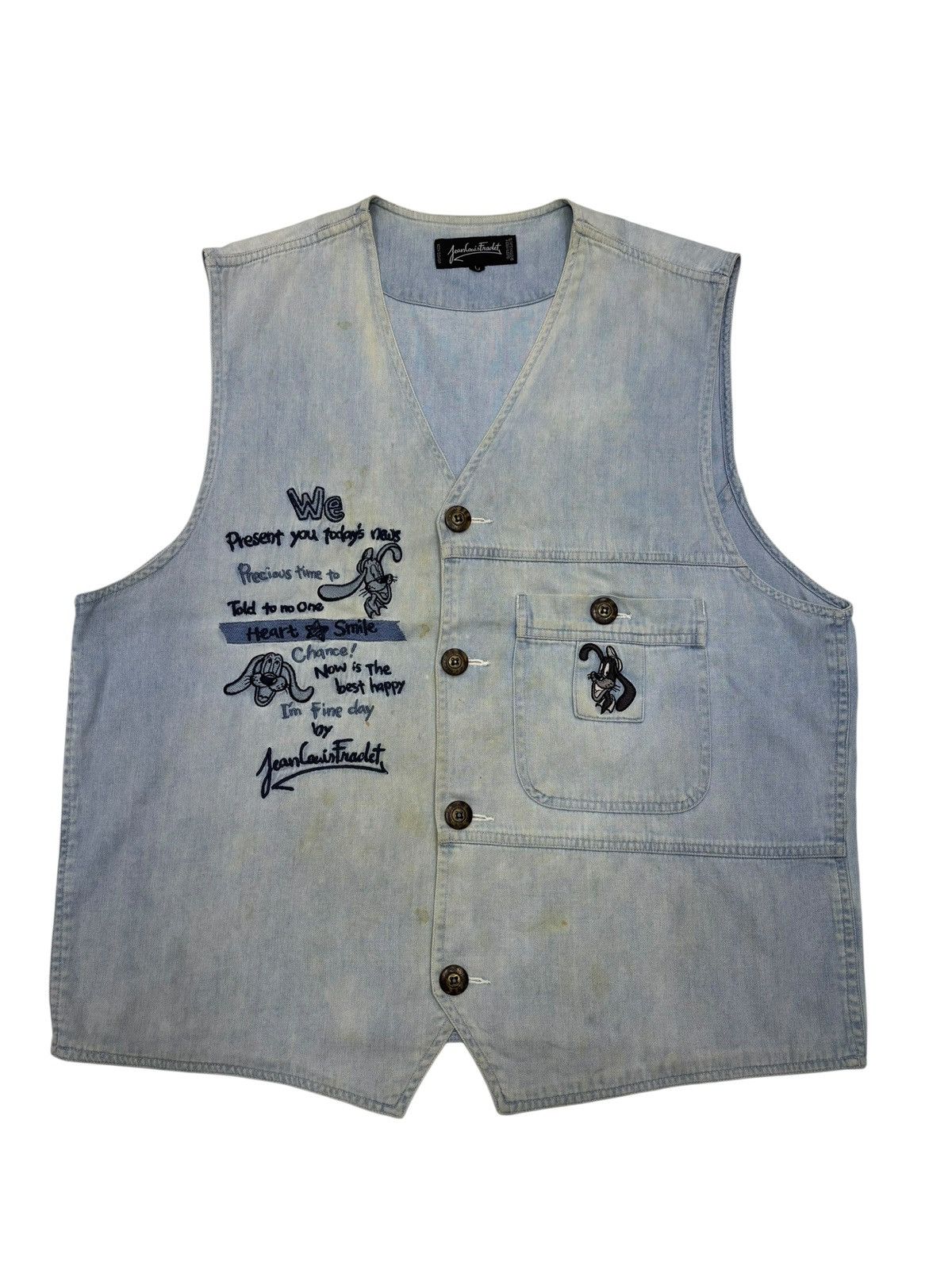 Jean Charles De Castelbajac Jeans Louis Fradet Denim Vest Size US M / EU 48-50 / 2 - 3 Thumbnail