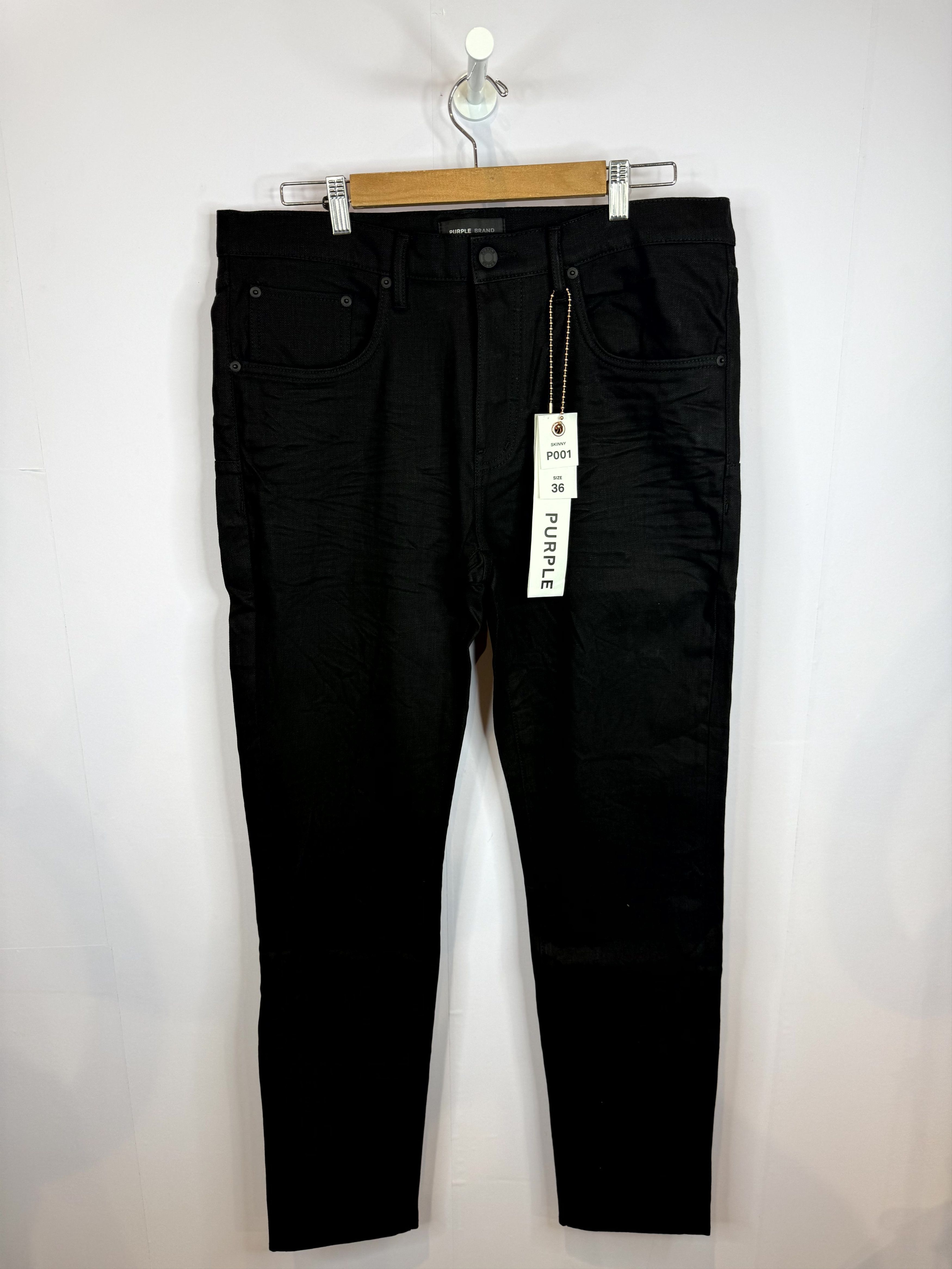 Purple Brand Purple Brand Low Rise Skinny 'Black Raw' Jeans Size US 40 / EU 56 - 1 Thumbnail