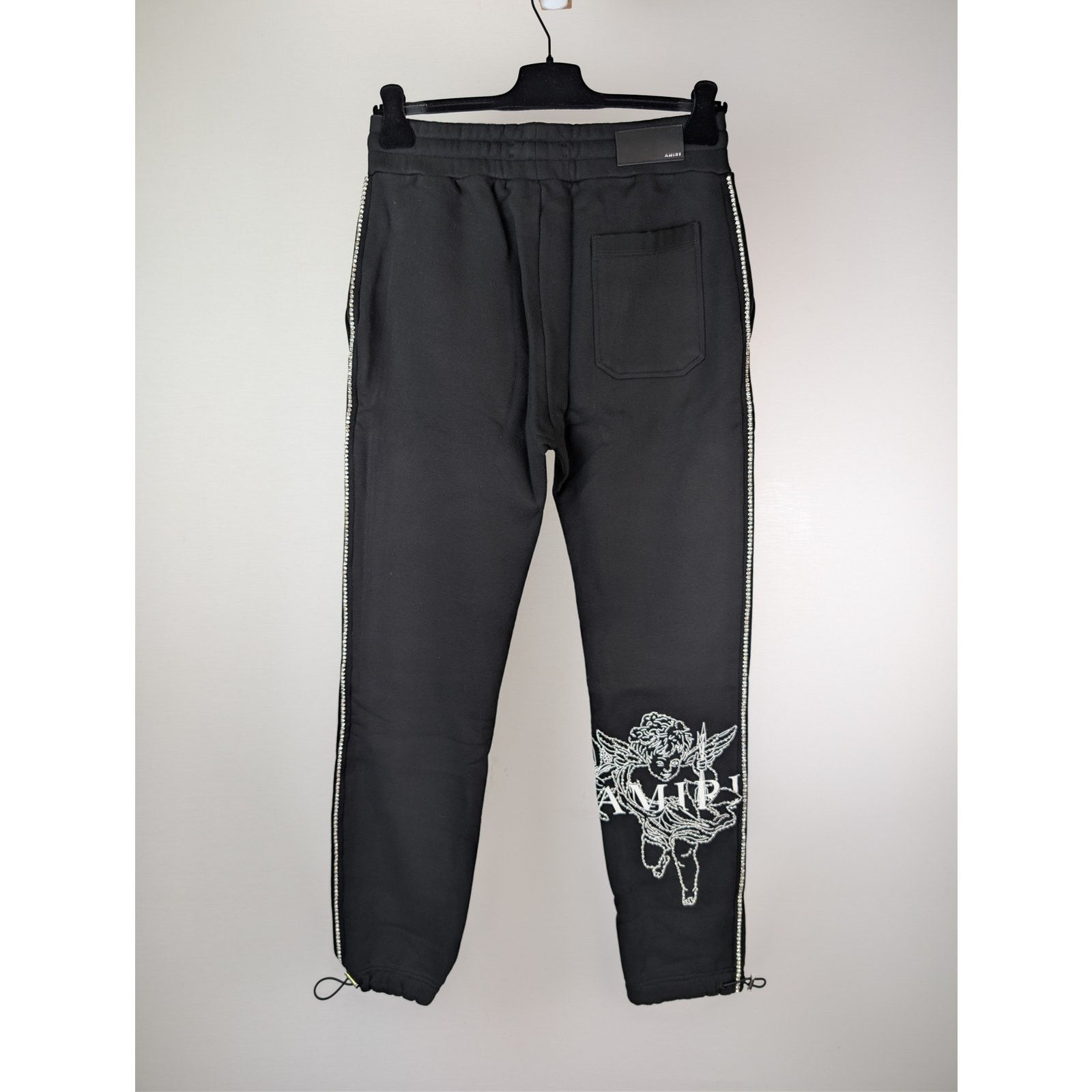Amiri o1rshd1 Crystal Outline Cherub Sweatpants in Black Size US 32 / EU 48 - 11 Thumbnail