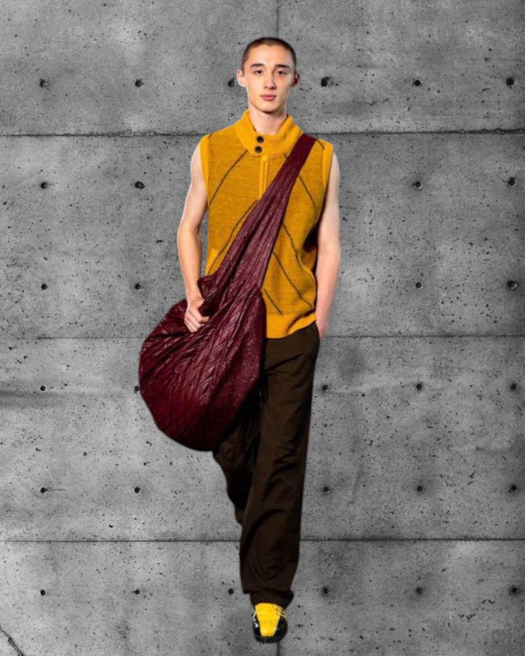 Kiko Kostadinov Kiko Kostadinov Yesternow Quilted Hobo Bag Burgundy Size ONE SIZE - 2 Thumbnail