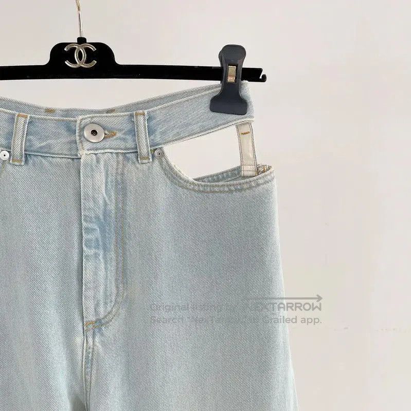 Maison Margiela Maison Margiela Light Blue Casual Trousers for Women . Size 26" / US 2 / IT 38 - 3 Thumbnail