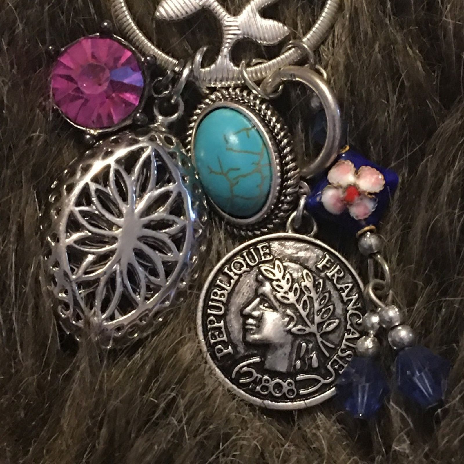 Vintage Vintage repurpose salvaged estate gem keychain Size ONE SIZE - 6 Thumbnail