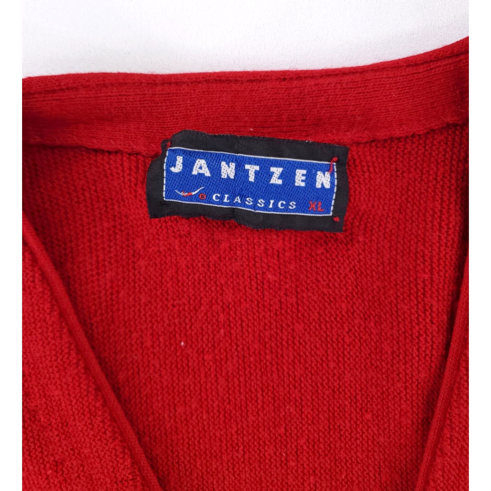Jantzen Jantzen Cardigan Sweater Red Long Sleeve Mens XL VTG 80s 90s Classics Cardigan Stretch S/W Crewneck Size US XL / EU 56 / 4 - 2 Thumbnail