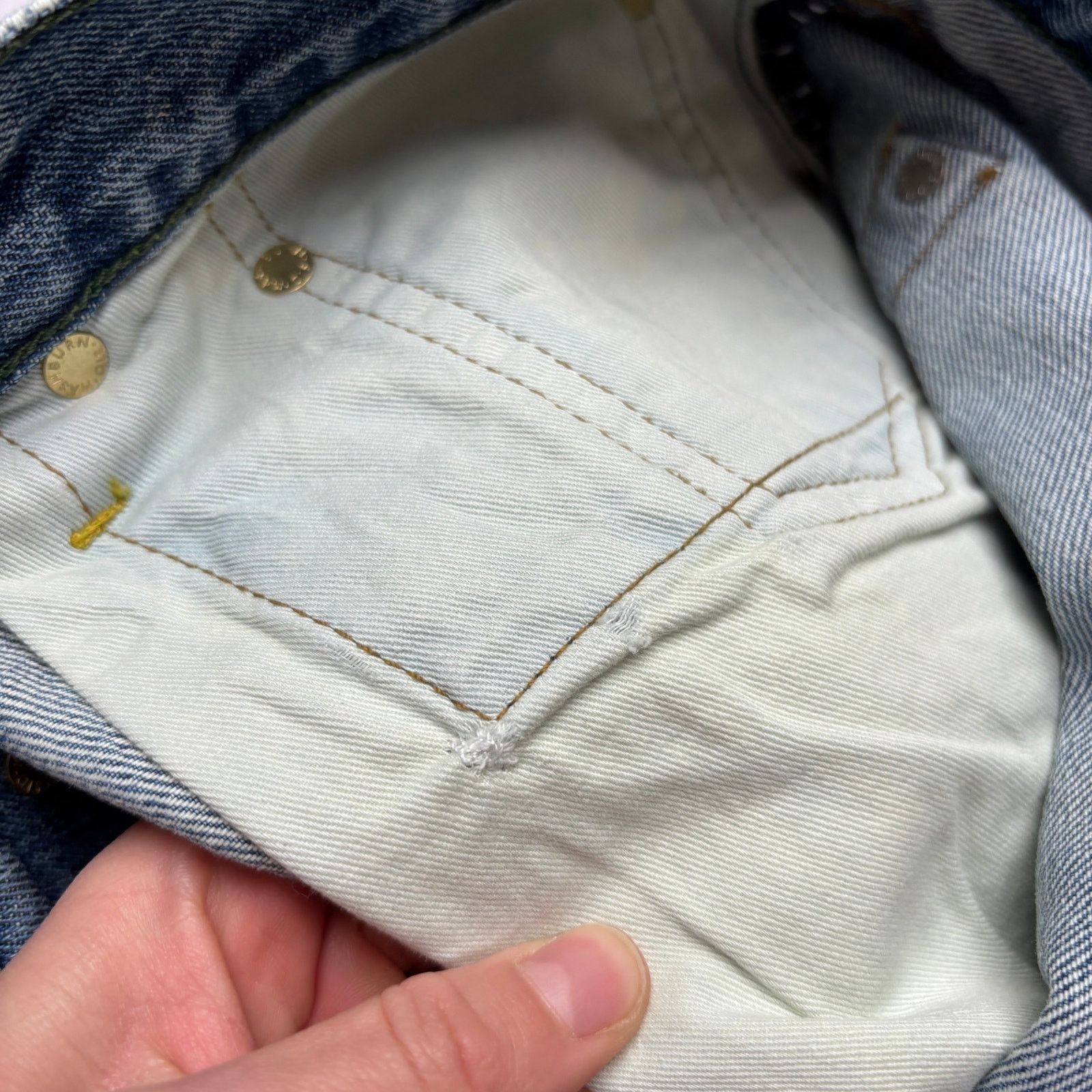 Sid Mashburn $175 Sid Mashburn Slim Straight Jeans 35x32 Made in USA Size US 35 - 10 Thumbnail