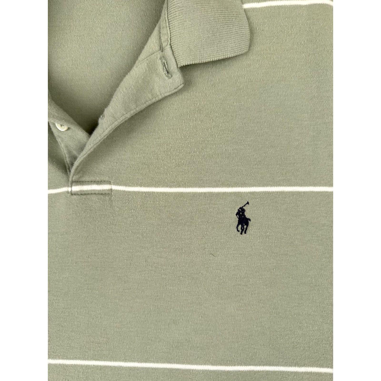 Ralph Lauren VINTAGE Ralph Lauren Shirt Adult Large Green White Stripe 100% Cotton Polo Shirt Mens Large Green Stripe 80s 90s Sports Polo Size US L / EU 52-54 / 3 - 6 Thumbnail
