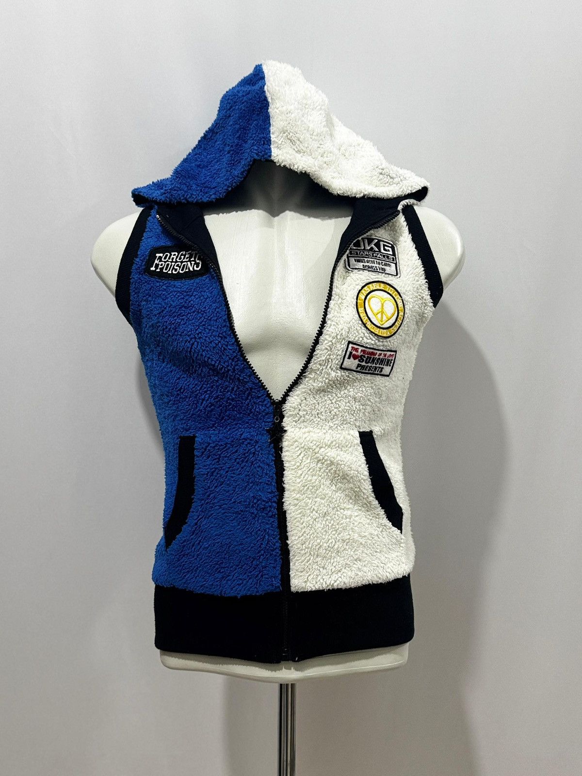 Plush Hoodie Fluffy Sleeveless Coat Fleece Jacket Womens