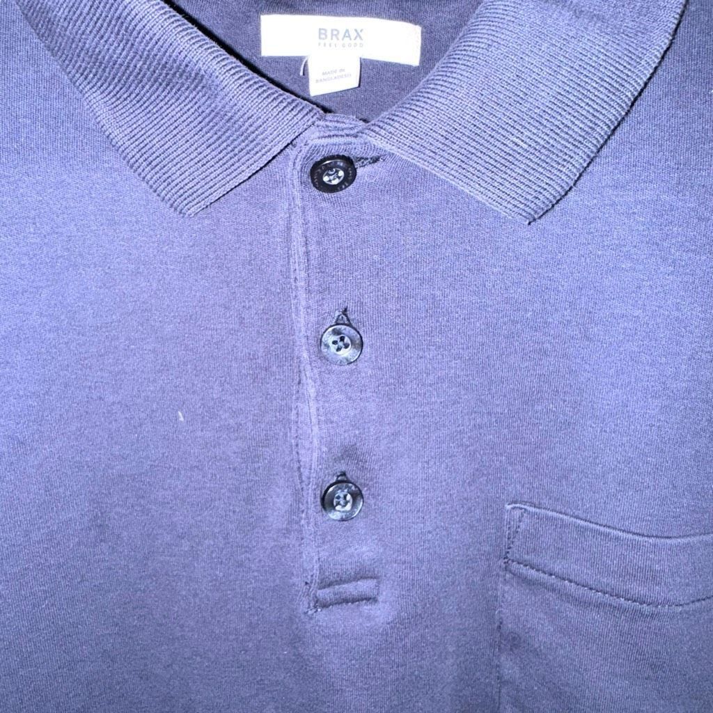 BRAX Navy Brax Philip L/S Jersey Polo Shirt Size M Size US M / EU 48-50 / 2 - 3 Thumbnail