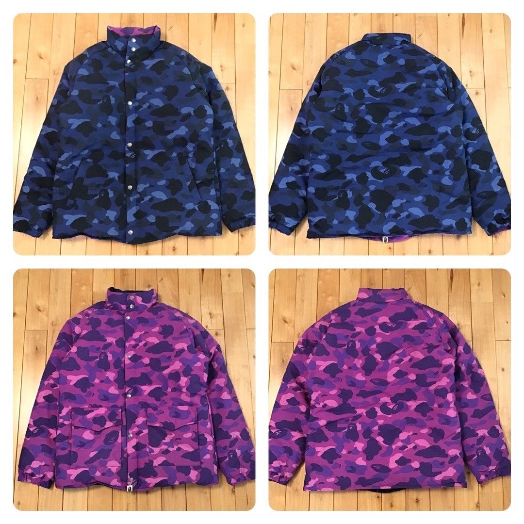 Bape × Nigo 🔥Reversible🔥 BAPE Puffer Down jacket purple camo x blue camo Size US L / EU 52-54 / 3 - 1 Thumbnail