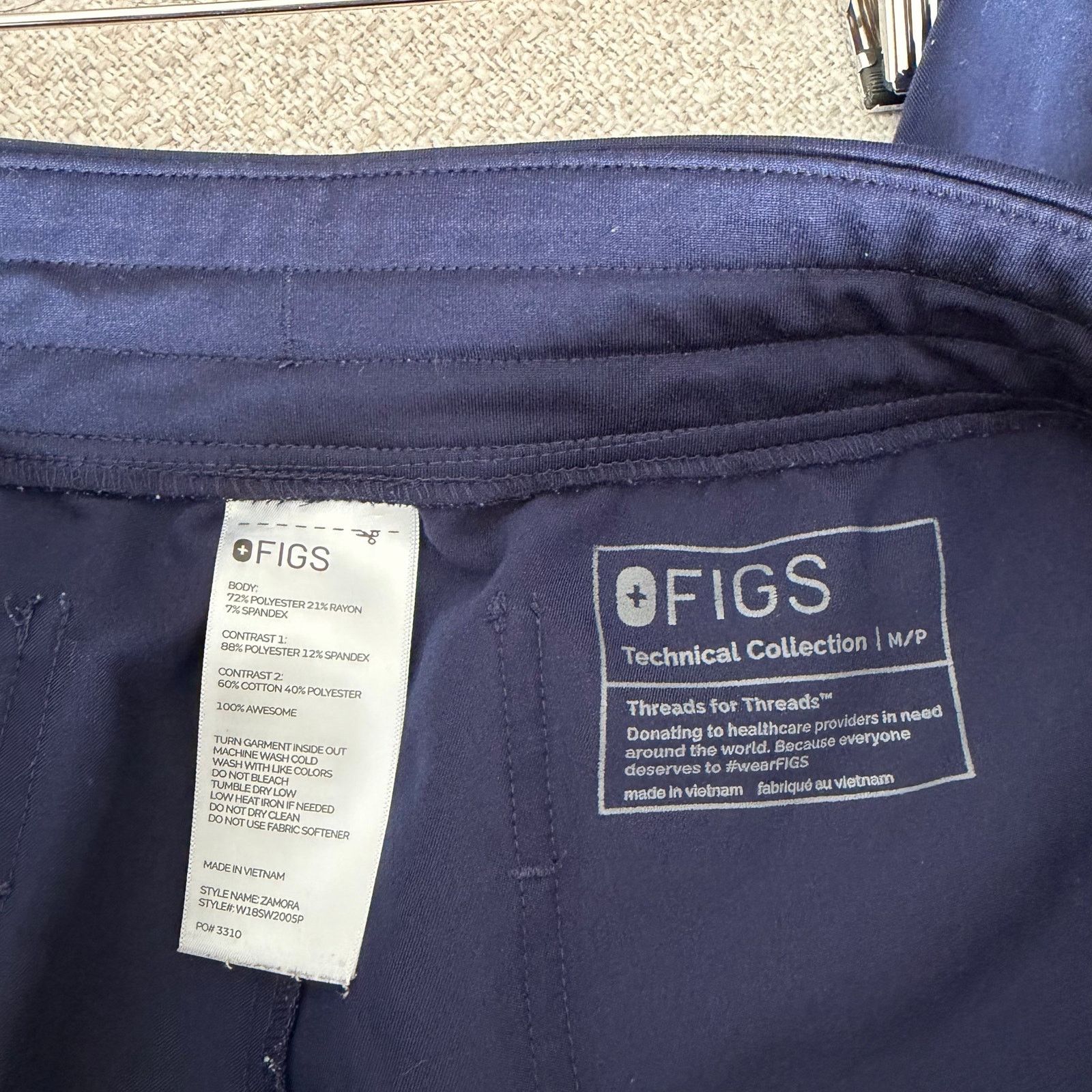 Other Figs Navy Blue Zamora Jogger Scrub Pants Sz M Size 32" / US 10 / IT 46 - 2 Thumbnail