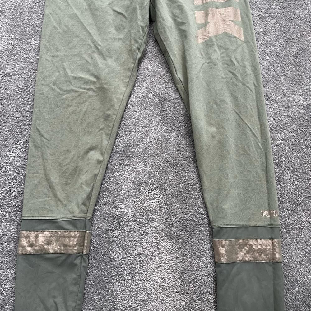Pink PINK YOGA VS VICTORIA'S SECRET Olive Green Mesh High Waisted Size 32" / US 10 / IT 46 - 4 Thumbnail