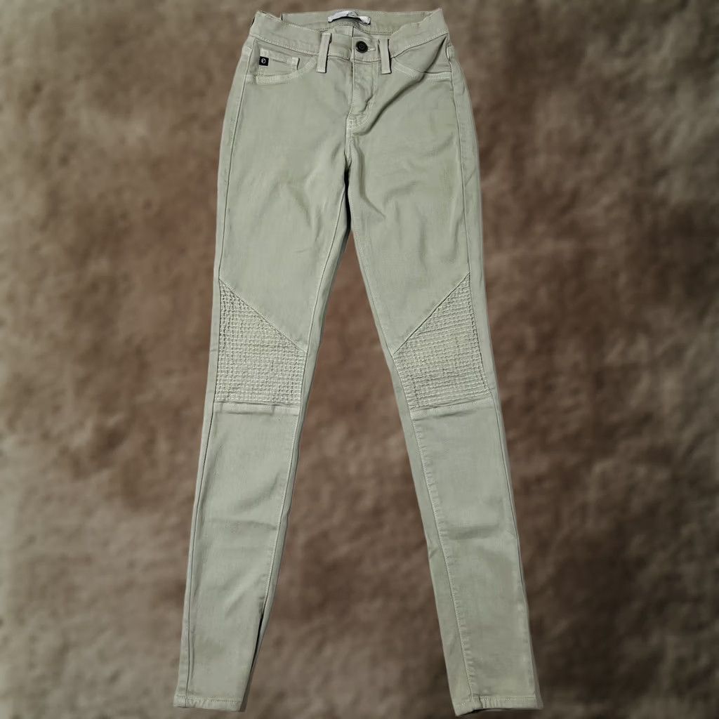 Vintage KanCan Estilo Moto Jeans Women's Skinny Jeans 24x29 Sage Green Low Rise 5-Pocket Design Mens Women Brand KanCan Size 42" / US 20 - 1 Thumbnail