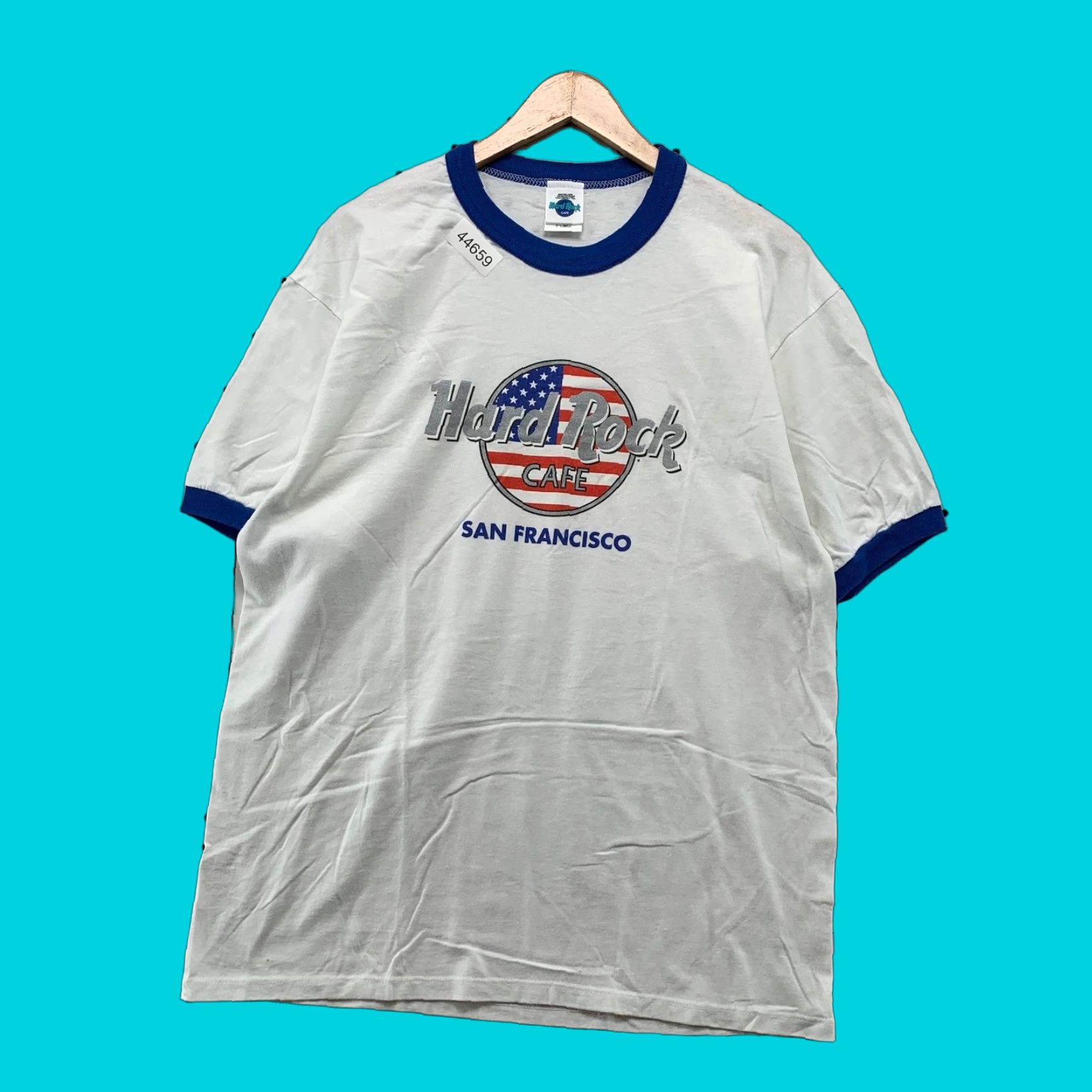 Hard Rock Cafe Vintage Hard Rock Cafe Shirts Mens XL White San Francisco USA Flag Made USA Size US XL / EU 56 / 4 - 1 Thumbnail