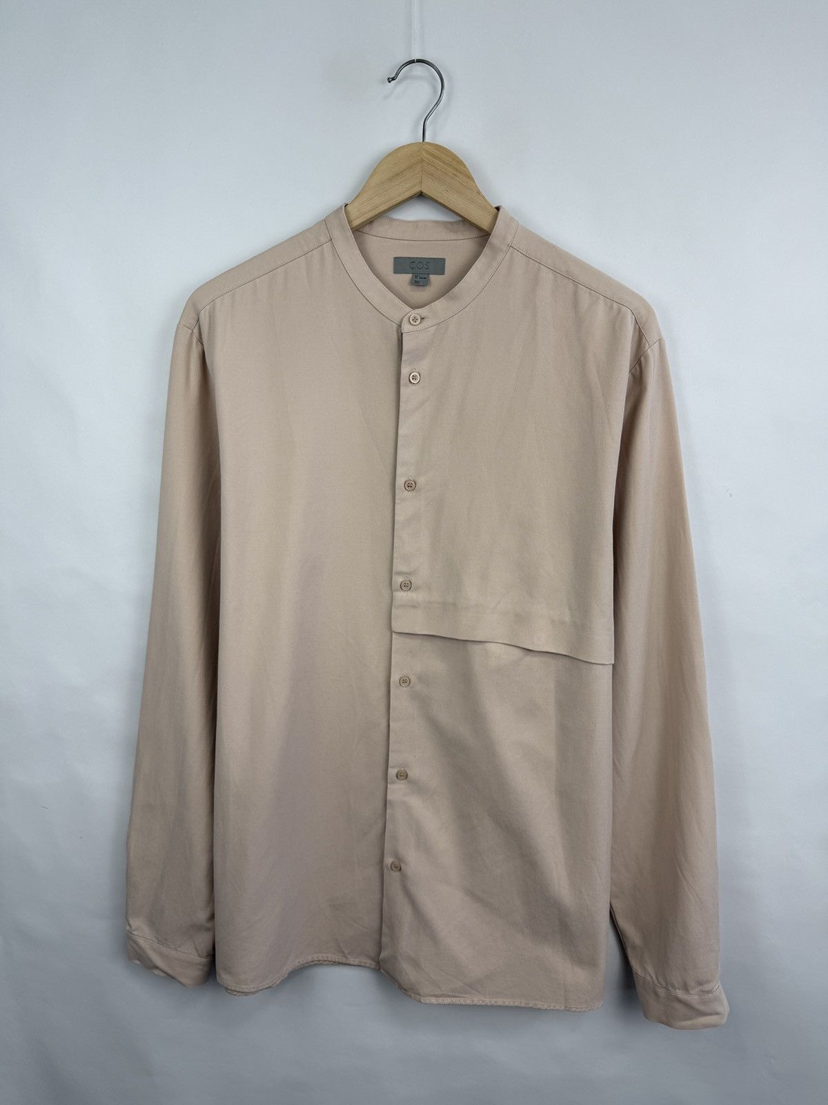 Cos 🇯🇵 Y2K Cos Collarless Shirt Japan Style Rare Retro Hype Size US L / EU 52-54 / 3 - 4 Thumbnail