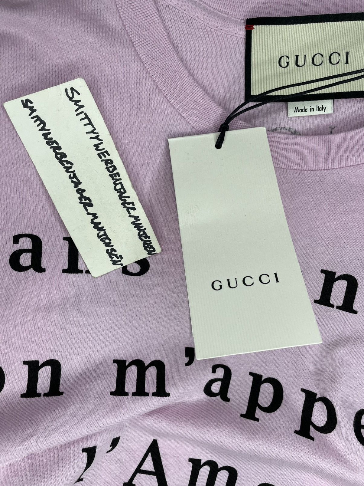 Gucci Gucci Dans Mon Pays On M'Appelait L'Amour T-Shirt Size US XXS / EU 40 - 6 Thumbnail