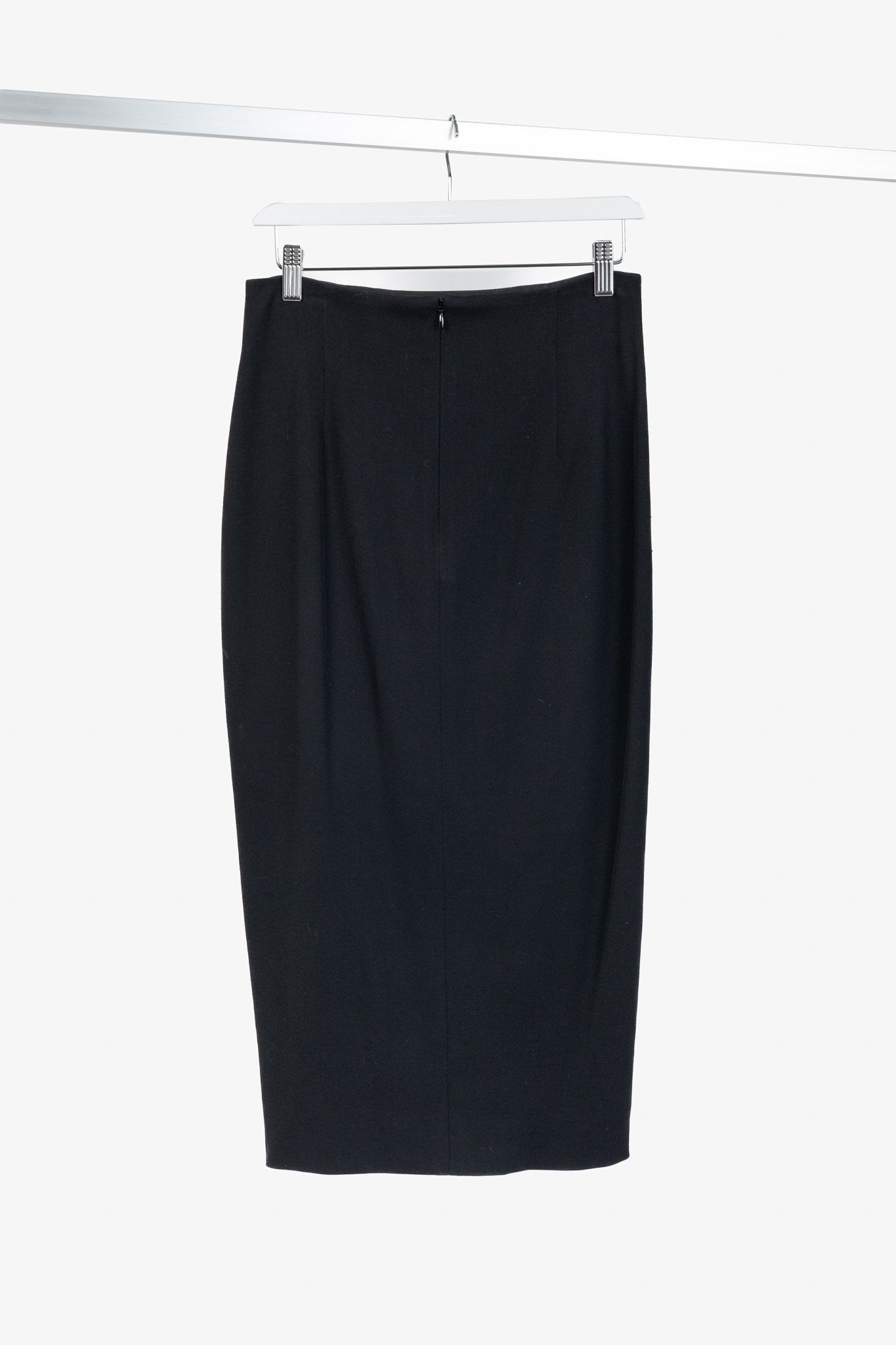 Annette Gortz Annette Gortz AW/13 Kami Black Wool-Twill Midi Pencil Skirt Size 28" / US 6 / IT 42 - 2 Thumbnail