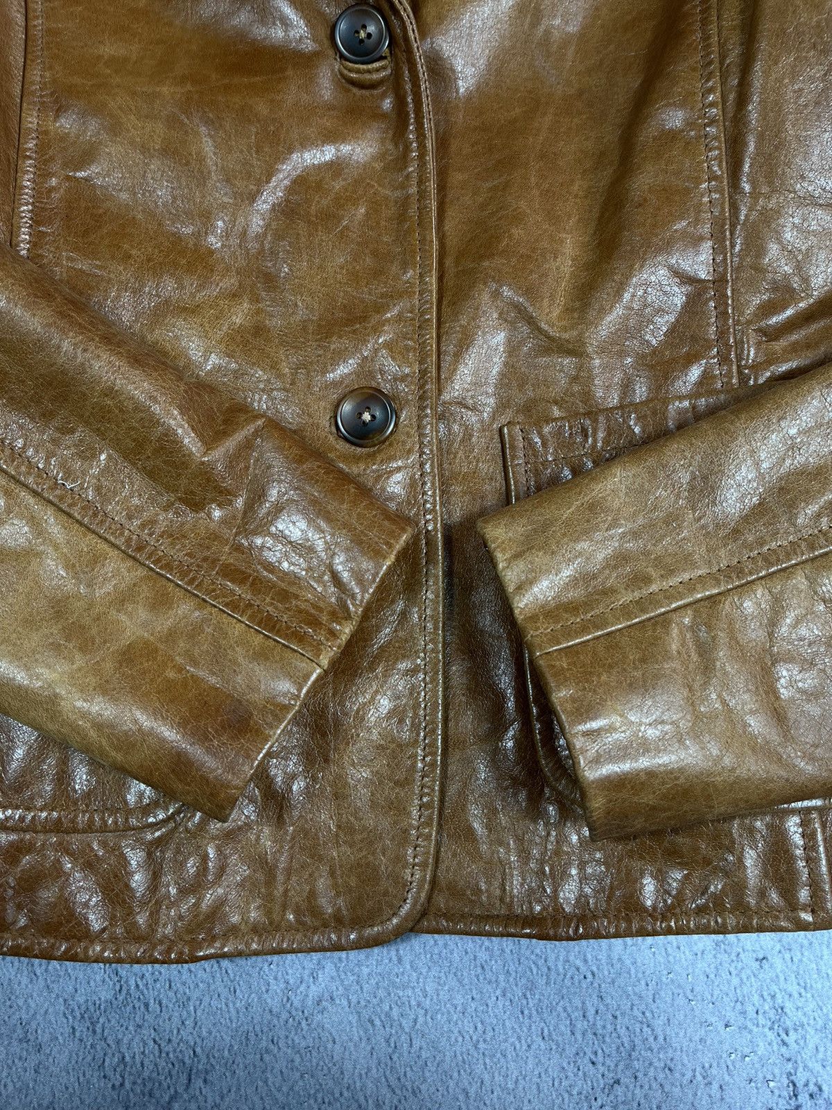 Leather × Vintage Vintage 90s aviator Leather flight Jacket AvantGarde Size XL / US 12-14 / IT 48-50 - 5 Thumbnail