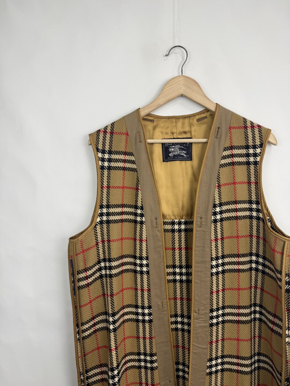 Burberry 🇬🇧 Vintage 90s Burberry Nova Check Wool Vest Liner Sleeveless Size US M / EU 48-50 / 2 - 3 Thumbnail