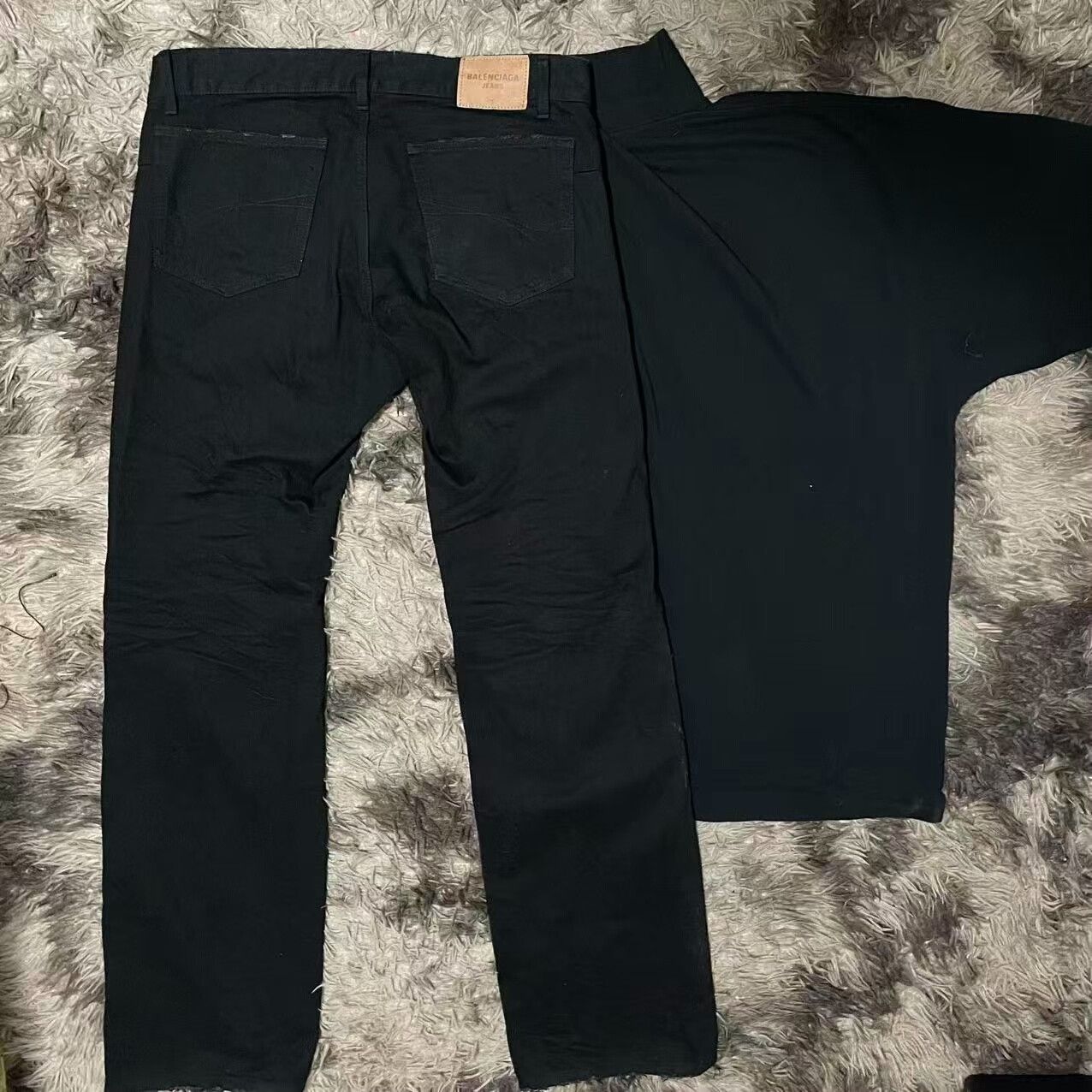 Balenciaga balenciaga black denim pants with side seam Size US 40 / EU 56 - 2 Thumbnail