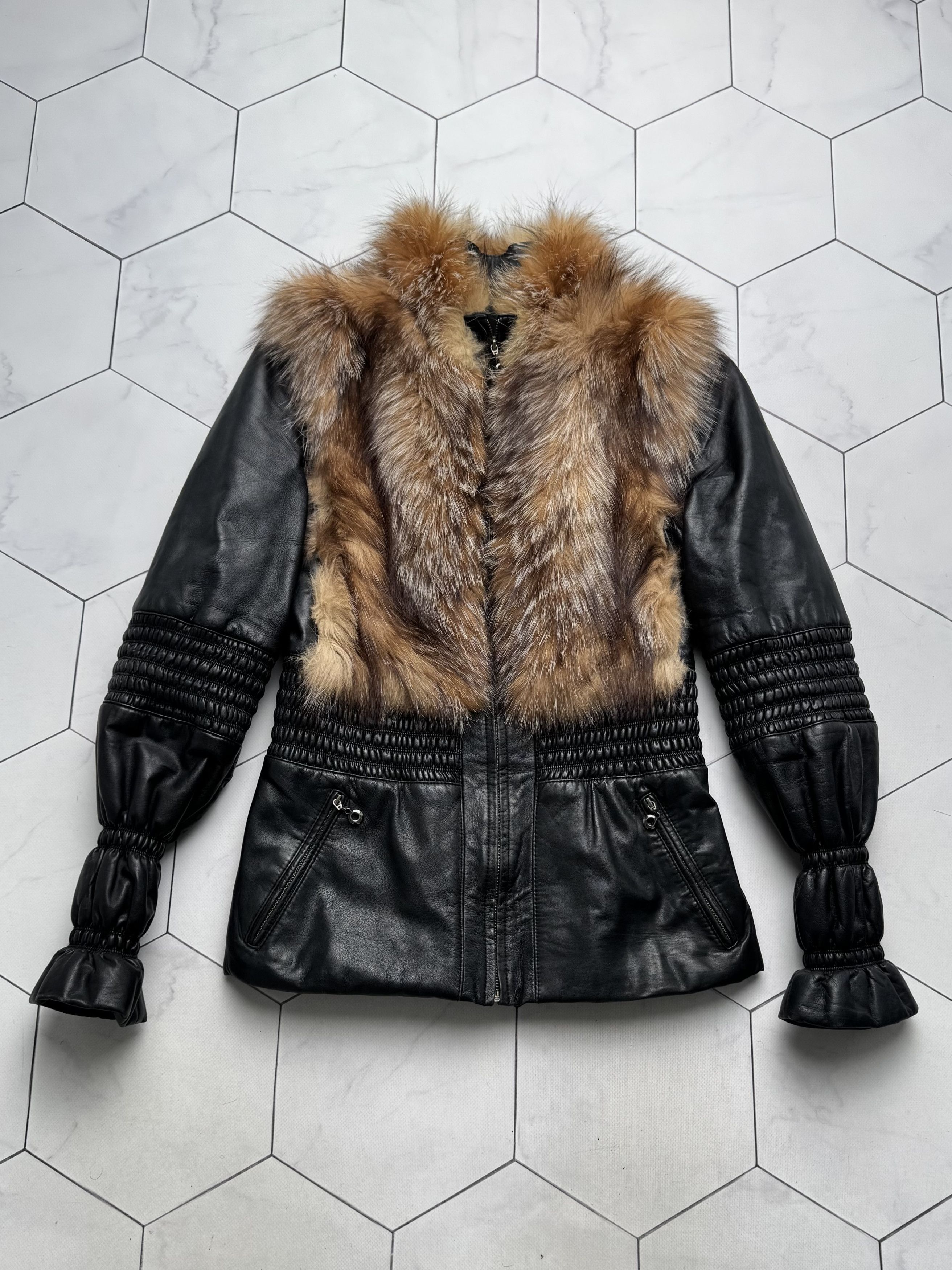 Vintage Vintage Real Lambskin Jacket With Real Fur Details E2D15 Size XS / US 0-2 / IT 36-38 - 5 Thumbnail