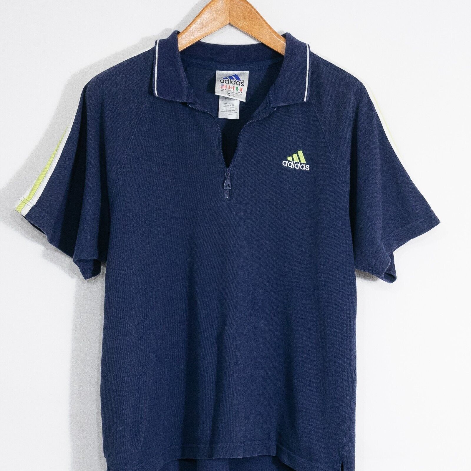 Adidas Vintage Adidas Zip Up Polo Shirt Mens Small - 3 Stripe Sport Size US S / EU 44-46 / 1 - 2 Thumbnail