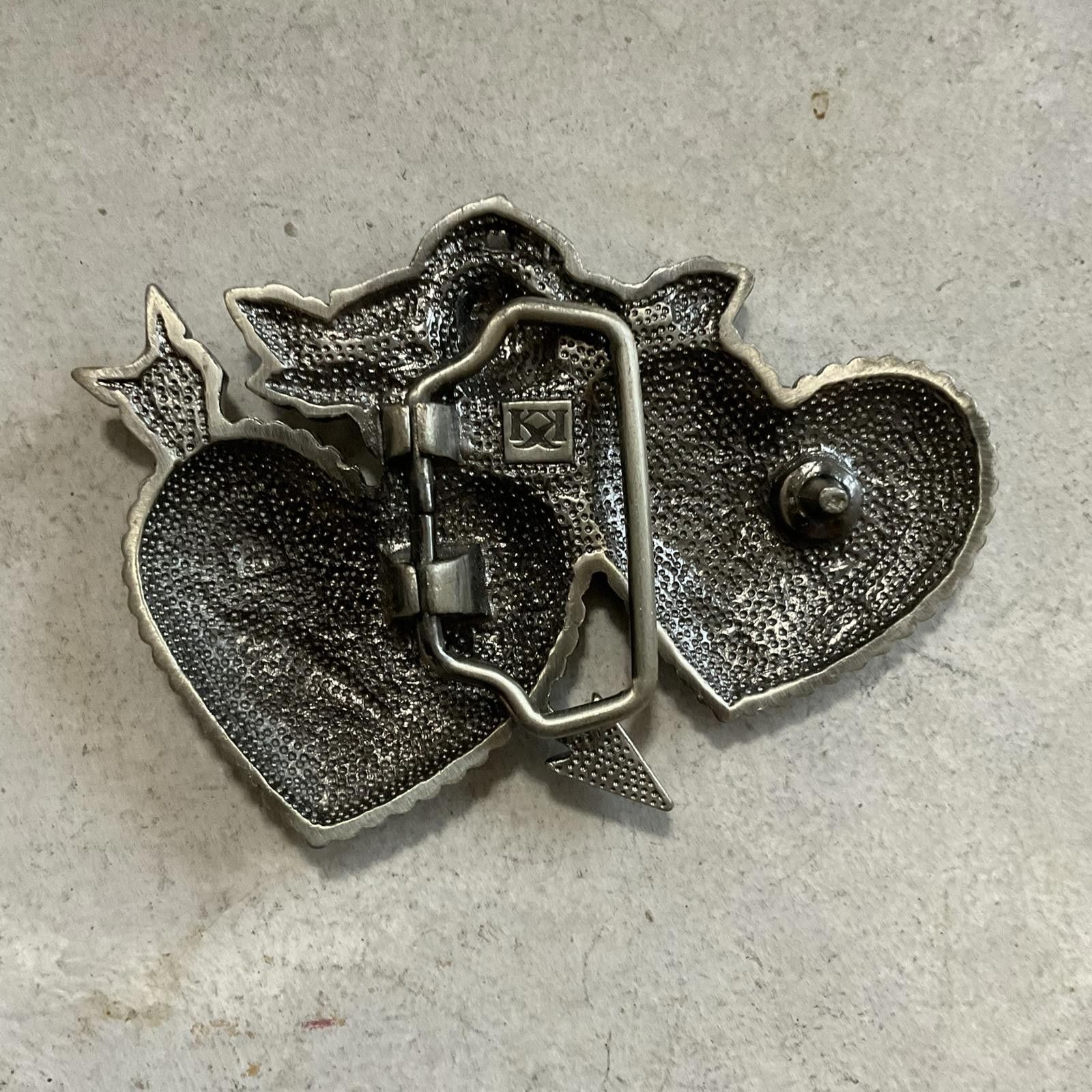 Vintage VTG y2k 2000's tattoo flash mom and dad silver belt buckle Size ONE SIZE - 3 Thumbnail