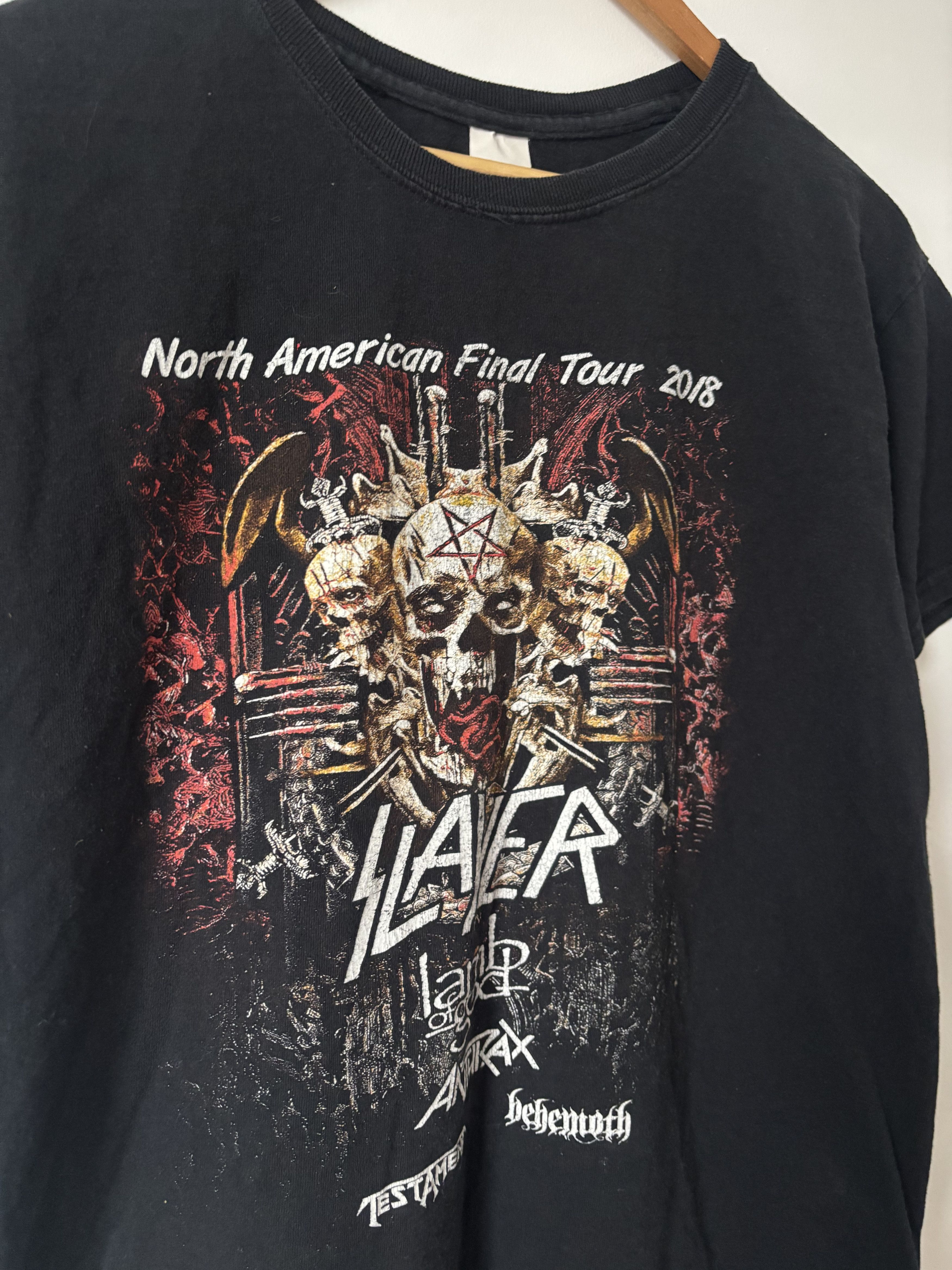 Slayer Slayer Tour Tee 2018 Black Lamb of God Behemoth Medium M Size US M / EU 48-50 / 2 - 7 Thumbnail