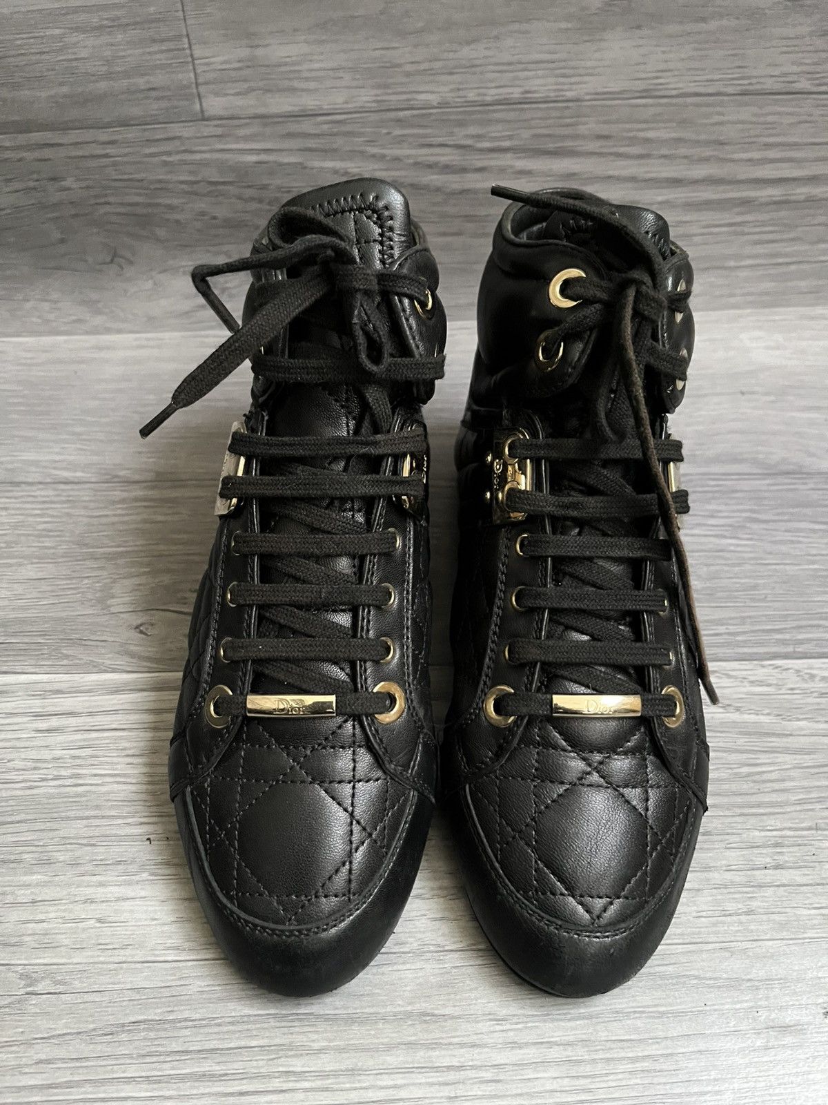 Dior Christian Dior cannage quilted high top sneakers Size US 6 / IT 36 - 2 Thumbnail