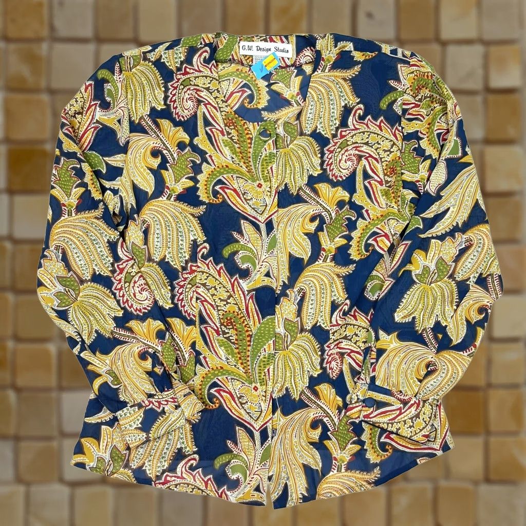 Vintage VINTAGE Floral Paisley Women's Size 6 Long Sleeve Button-Up Blouse Top Size M / US 6-8 / IT 42-44 - 1 Thumbnail