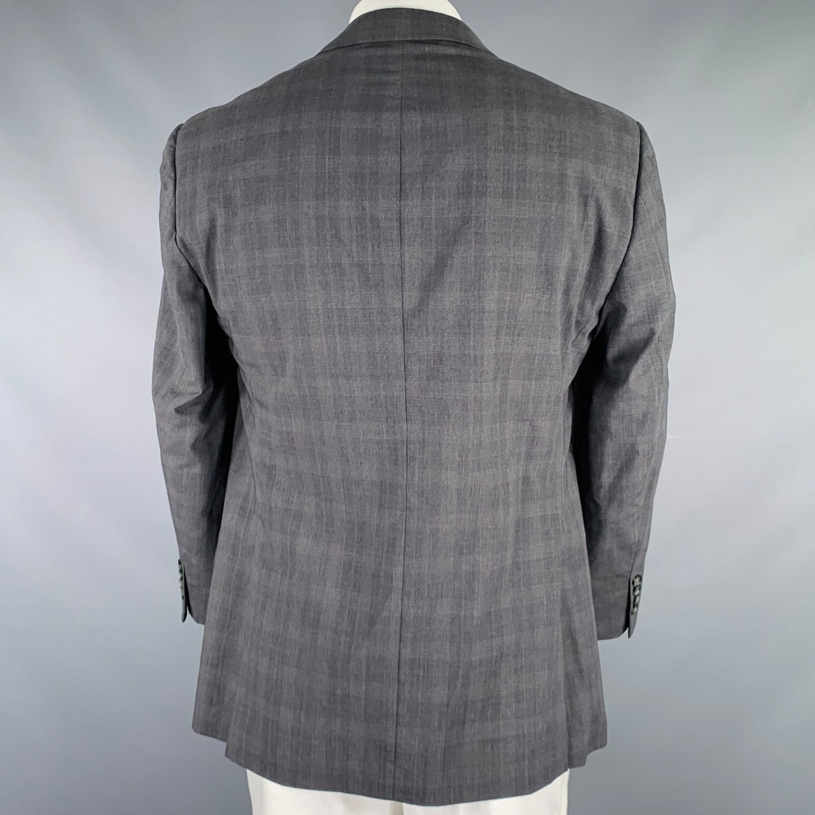 Brooks Brothers Size 44 Grey Glenplaid Wool Polyester Sport Coat Size 44R - 4 Thumbnail