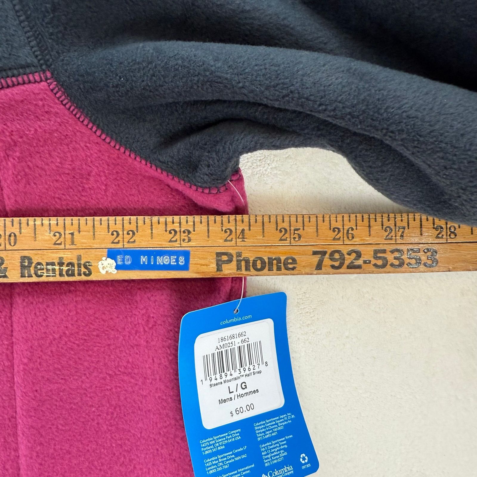 Columbia COLUMBIA MEN'S L STEENS MOUNTAIN HALF SNAP FLEECE RED ONION Size US L / EU 52-54 / 3 - 4 Thumbnail