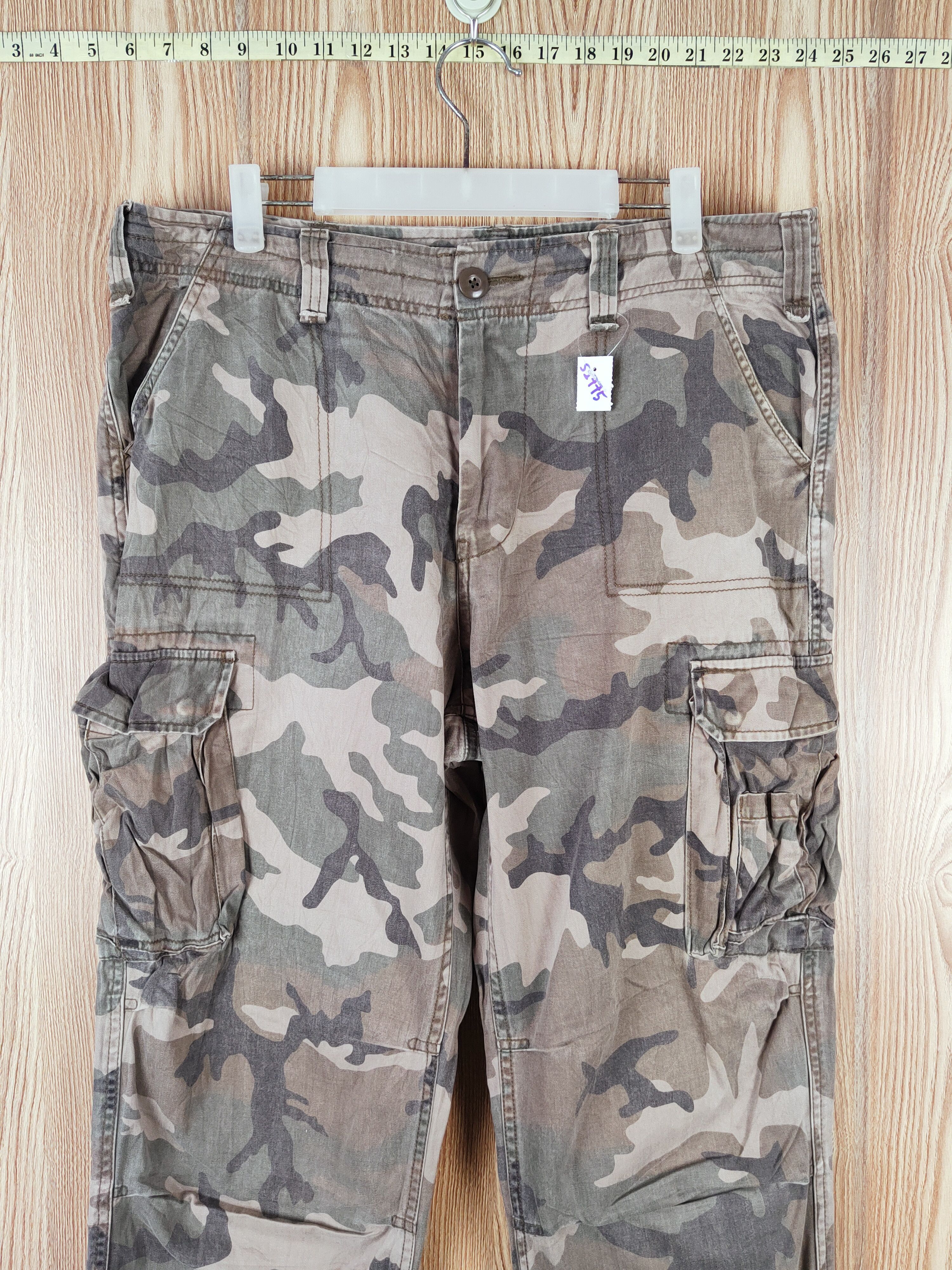 Japanese Brand DL Plusmore Camouflage Faded Multipocket Cargo Pants #S2775 Size US 36 / EU 52 - 2 Thumbnail
