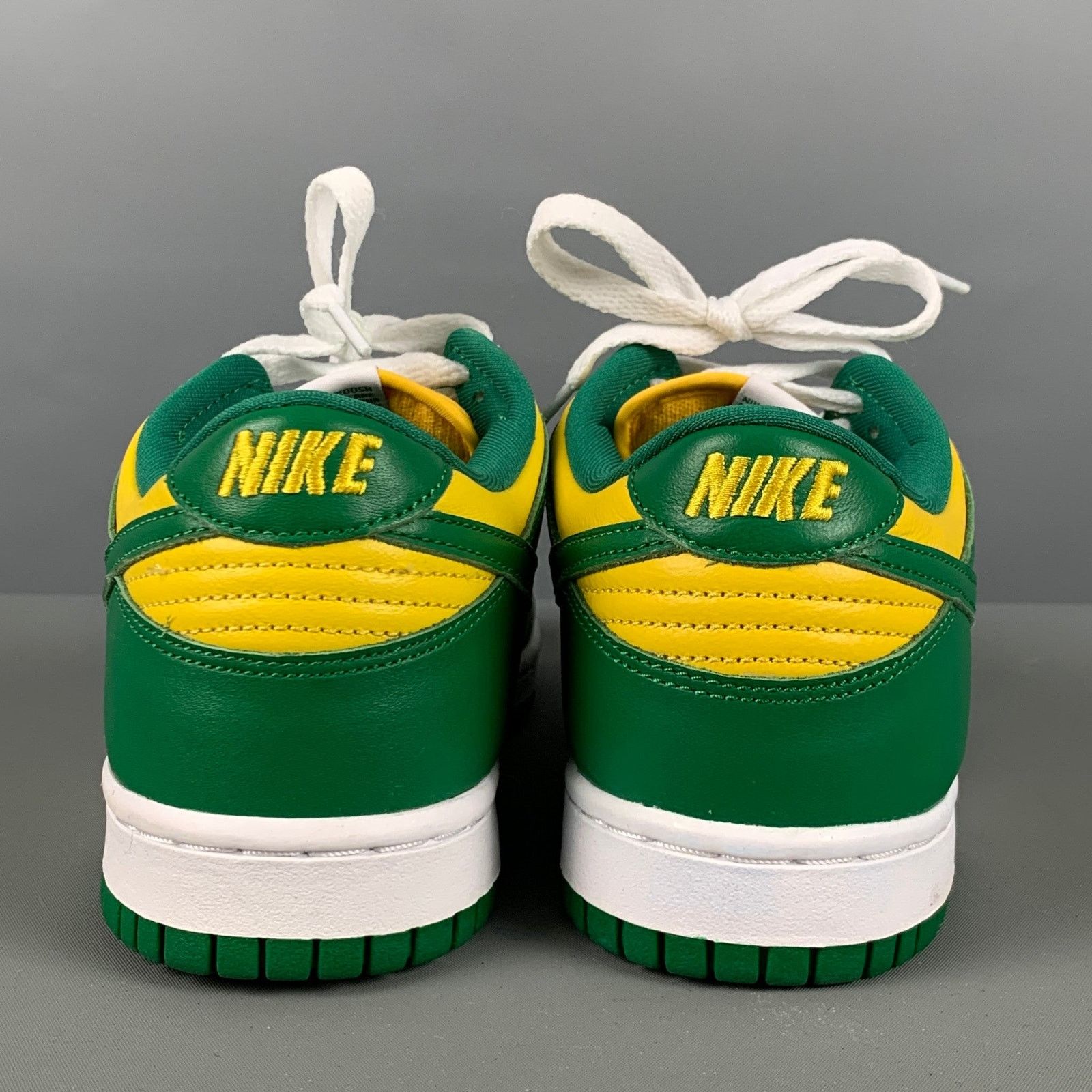 Nike Size 6Y Yellow Green Color Block Leather Low Top Sneakers Size US 6 / EU 39 - 3 Thumbnail