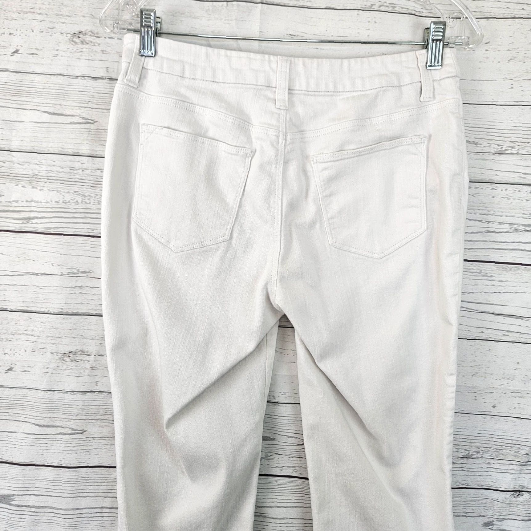 Vintage Chico's Womens Girlfriend Slim Leg Capri Jeans Sz 4 White Mid Rise Size 27" / US 4 / IT 40 - 4 Thumbnail