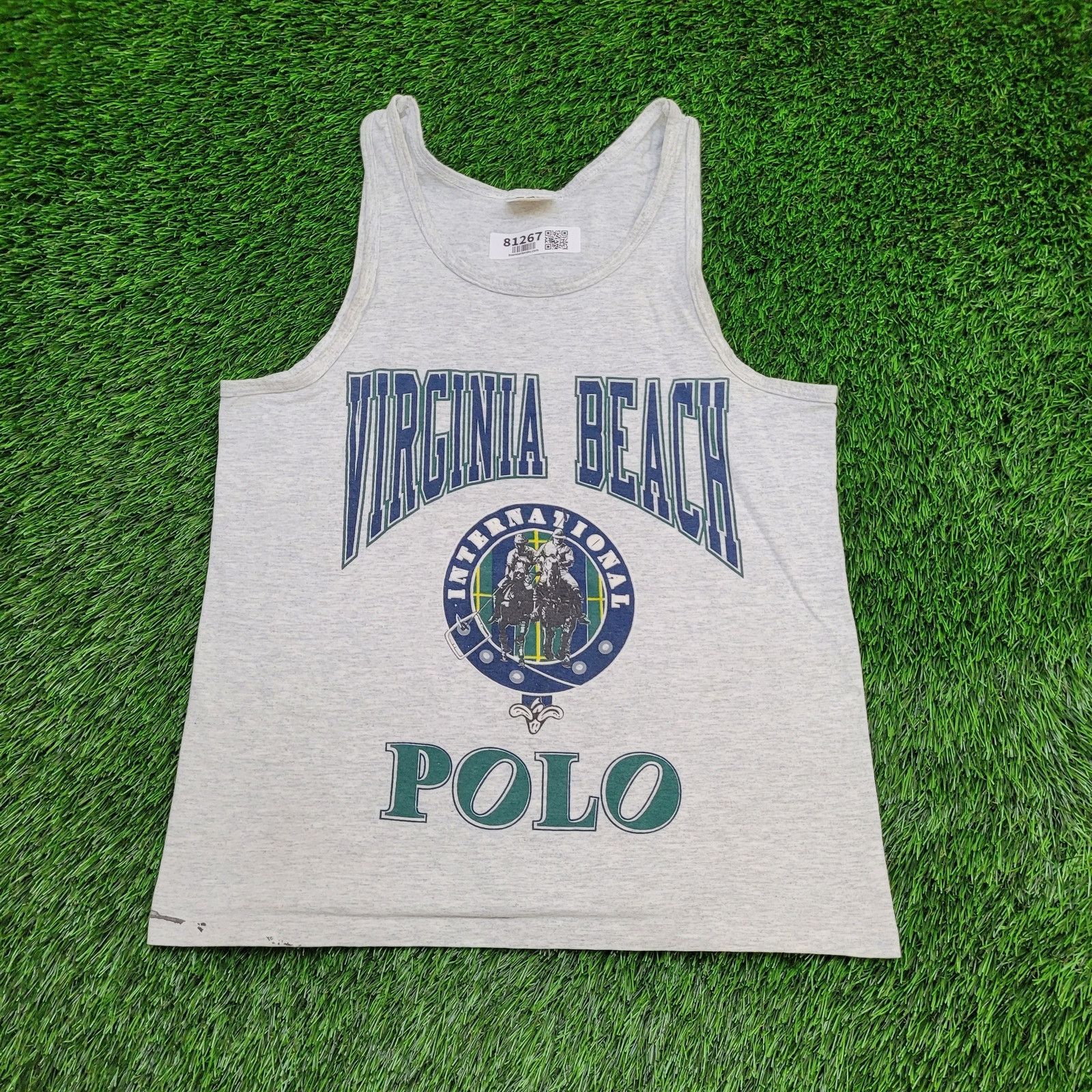 Vintage Vintage Virginia-Beach Polo Club Tank-Top Medium 19x26 Gray Size US M / EU 48-50 / 2 - 1 Thumbnail
