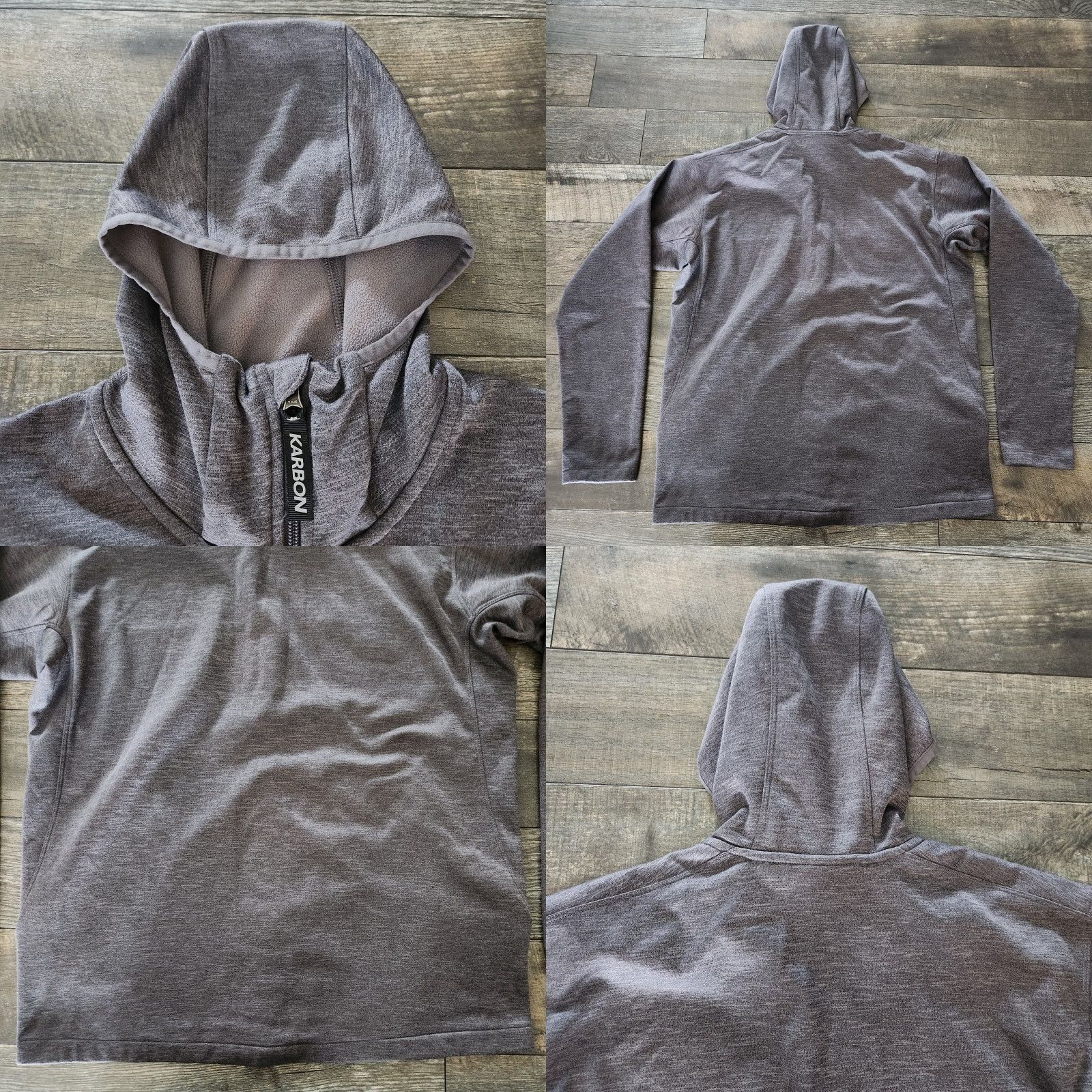 Carbon Karbon Full Zip Hoodie Sweatshirt Mens XL Heather Gray Ski Snowboard Activewear Size US XL / EU 56 / 4 - 8 Thumbnail