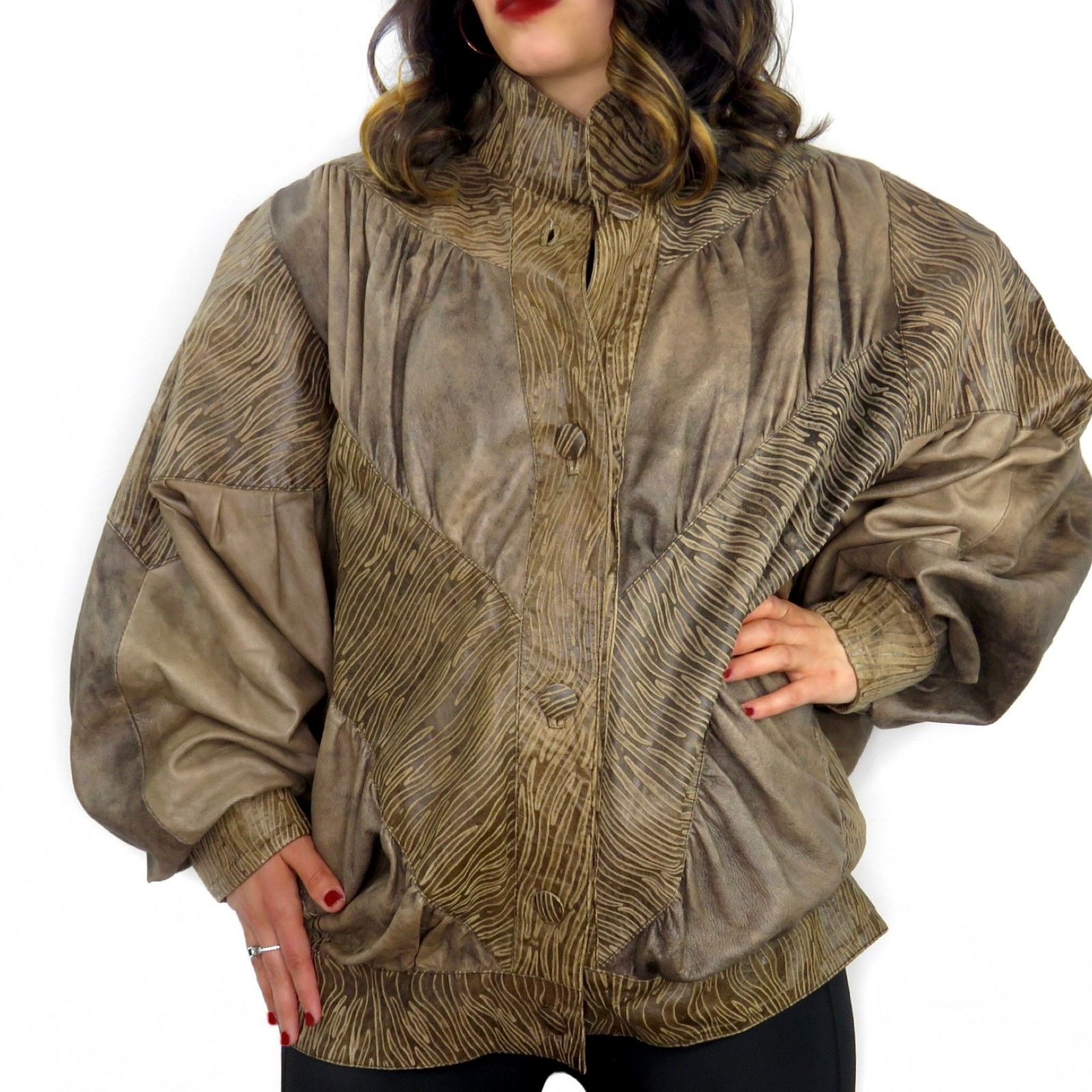 1990 Vintage Vera Pelle Italian Leather Jacket Brown Medium