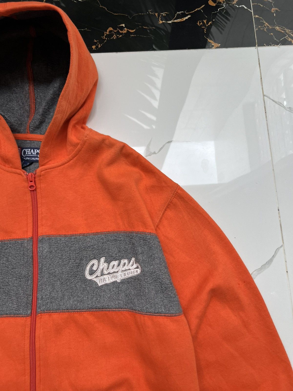 Chaps Ralph Lauren × Vintage 90’s RALPH LAUREN CHAPS RETRO RARE ZIP BIG LOGO HOODIE Y2K Size US S / EU 44-46 / 1 - 3 Thumbnail