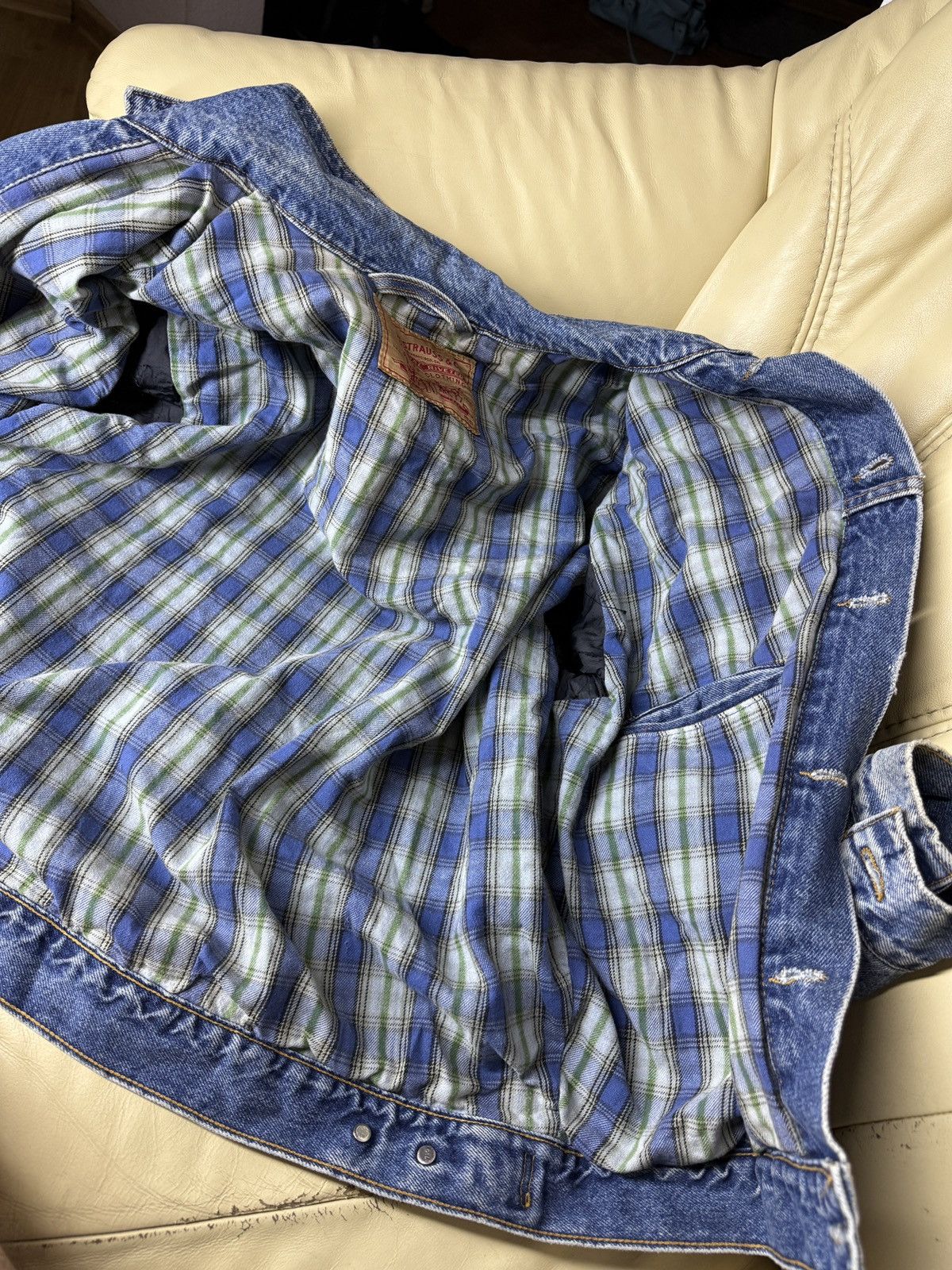 Levi's Vintage 1989 Levi's Denim Jacket Flennel Lined made in USA Size US S / EU 44-46 / 1 - 10 Thumbnail