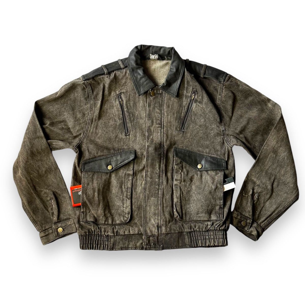 If Six Was Nine 🇯🇵 VINTAGE US BLUES DENIM + LEATHER BOMBER JACKET Size US L / EU 52-54 / 3 - 1 Thumbnail