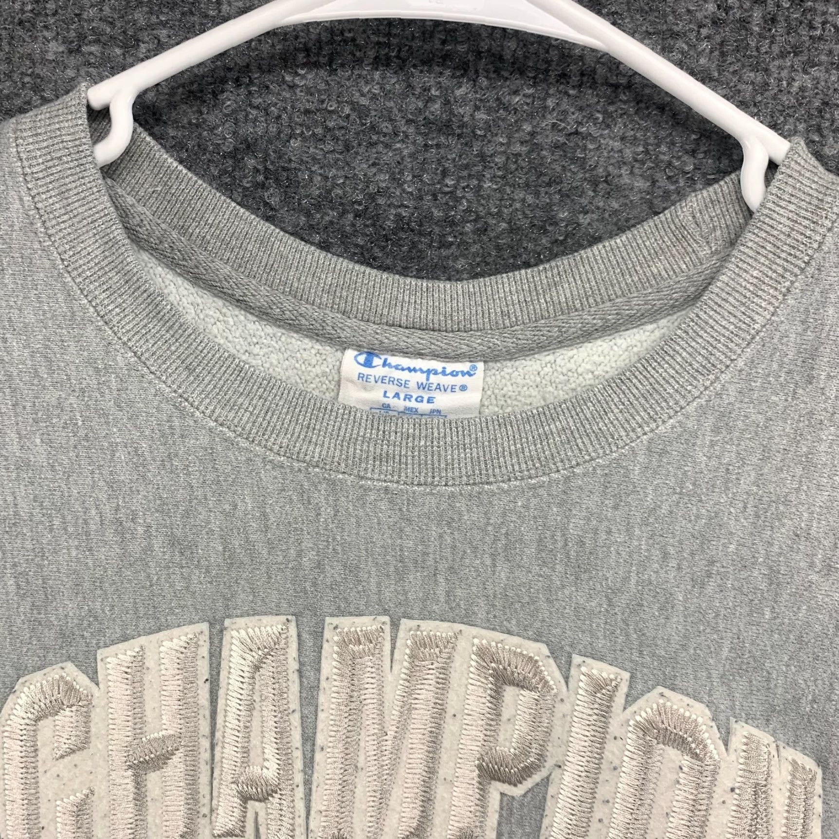 Champion Champion Sweatshirt Womens Large Gray Reverse Weave Pullover Crewneck Logo Size L / US 10 / IT 46 - 4 Thumbnail