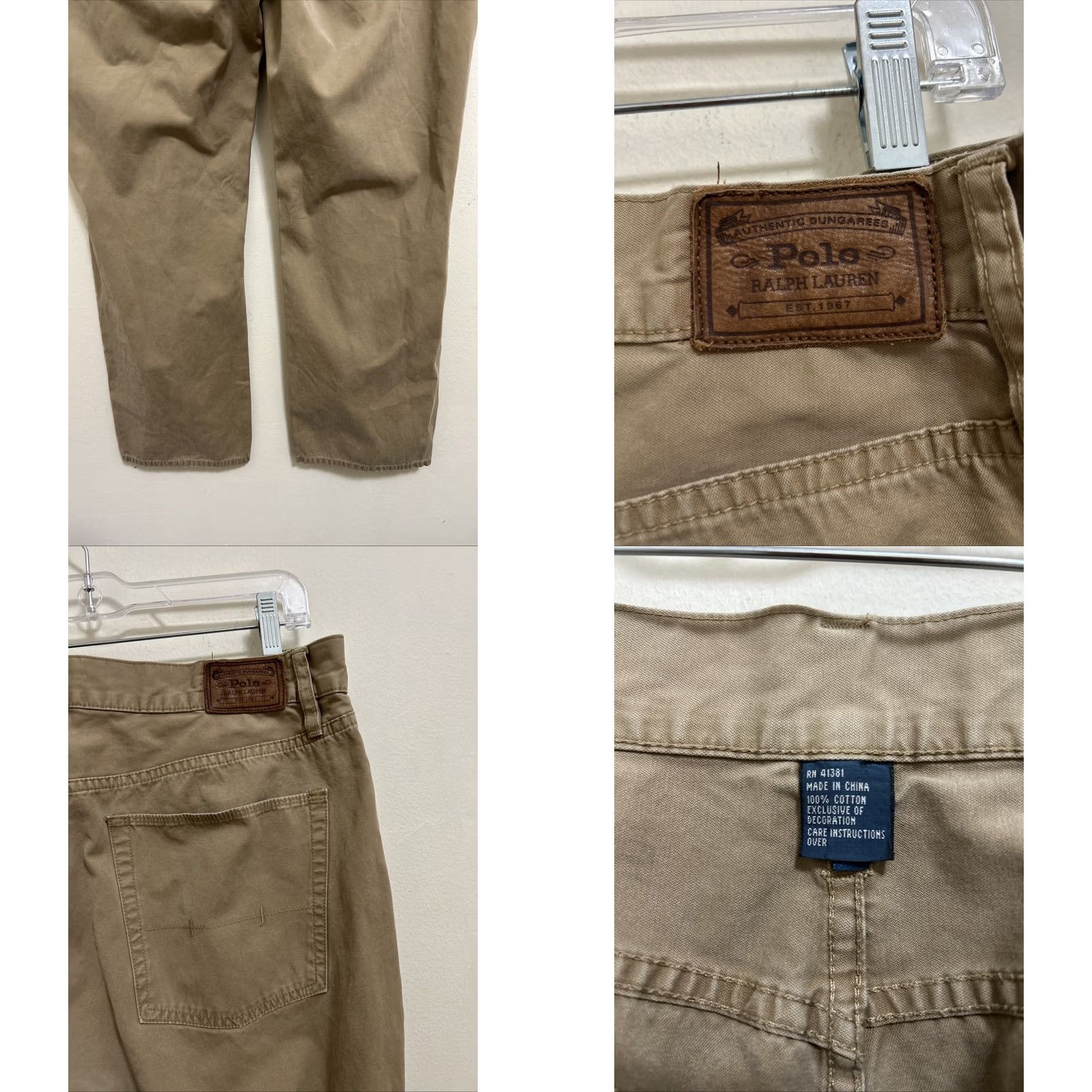 Polo Ralph Lauren VINTAGE Polo Ralph Lauren Pants Mens 38x30 Tan Authentic Dungarees Straight Khaki Size US M / EU 48-50 / 2 - 8 Thumbnail