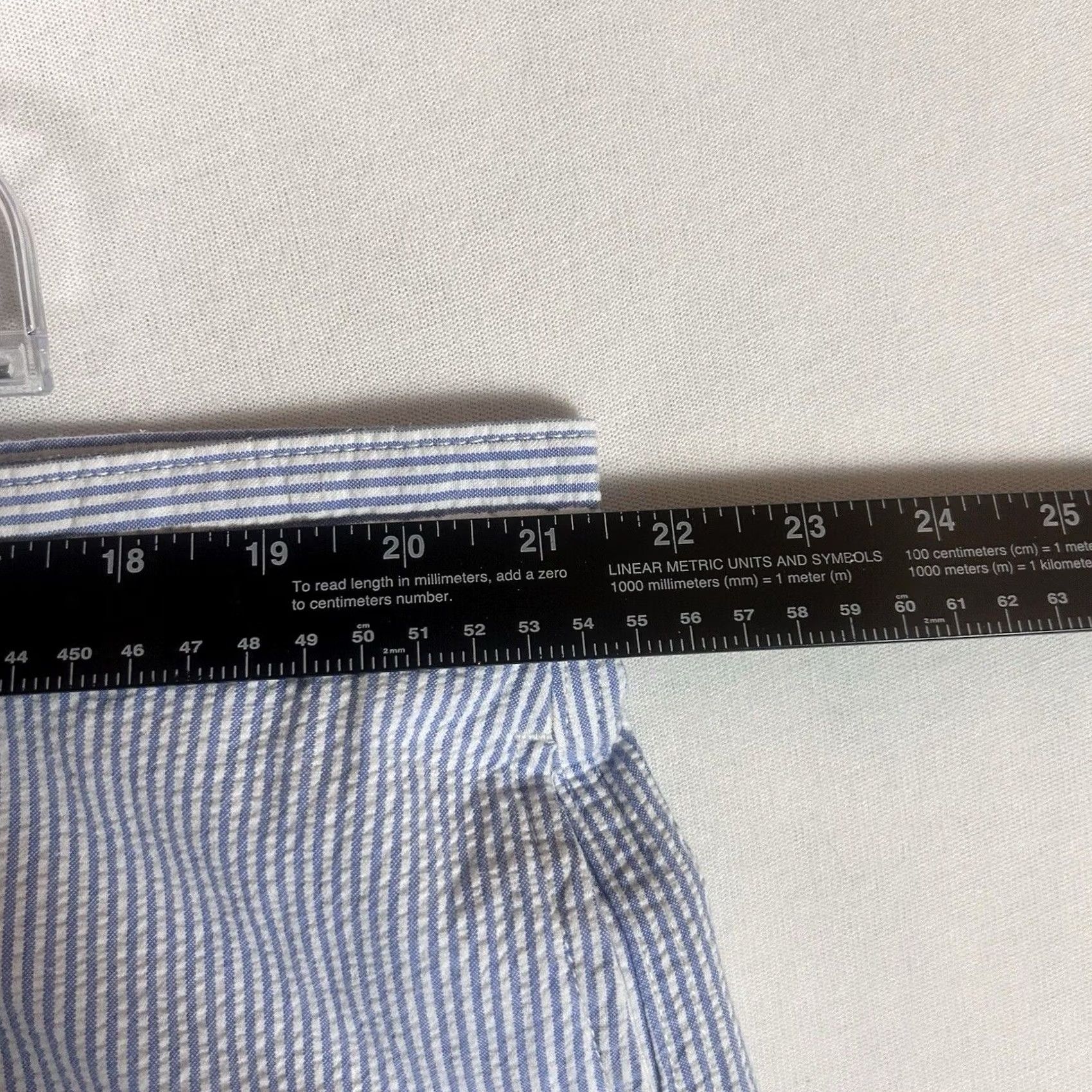 Chaps Chaps Seersucker Chino Shorts Mens 42 Blue Striped 100% Cotton Casual Size US 42 / EU 58 - 7 Thumbnail