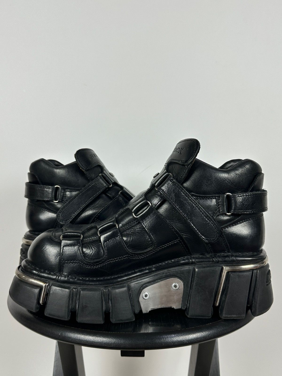 New Rock Vintage New Rock M.283 Terminator E-14 Black Leather Boots Size US 9 / EU 42 - 8 Thumbnail