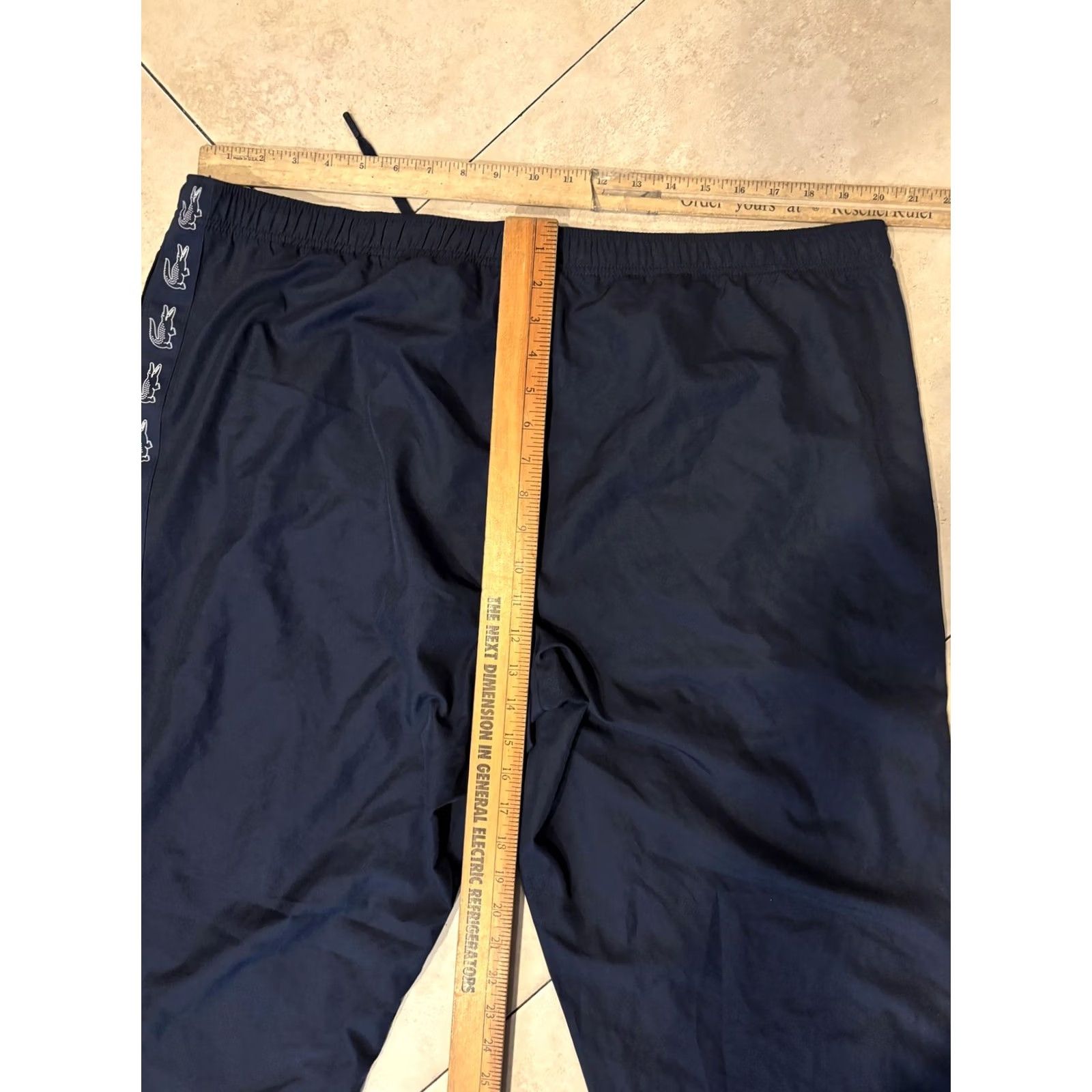 Vintage Lacoste Sport Pants Mens 3XL Blue Track Joggers Elastic Waist Logo Side Stripe Mens Size US 39 - 6 Thumbnail