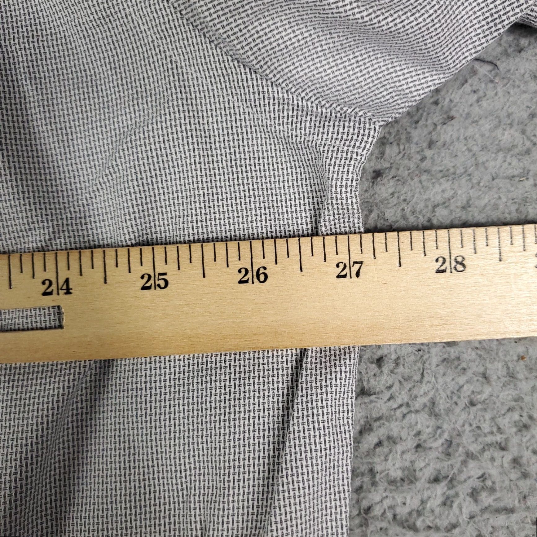 David Donahue David Donahue Gray Dress Shirt Mens 18 Long Sleeve Button Up Geometric Classic Size 48R - 5 Thumbnail