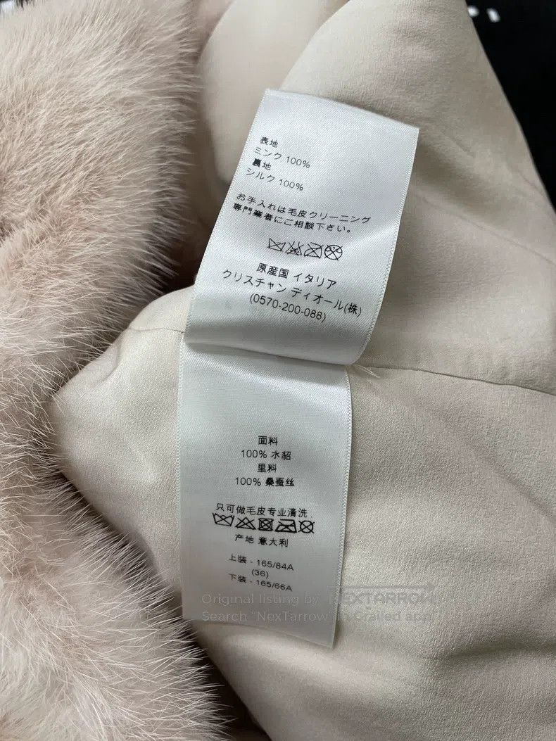 Dior Colour-blocked mink fur coat
