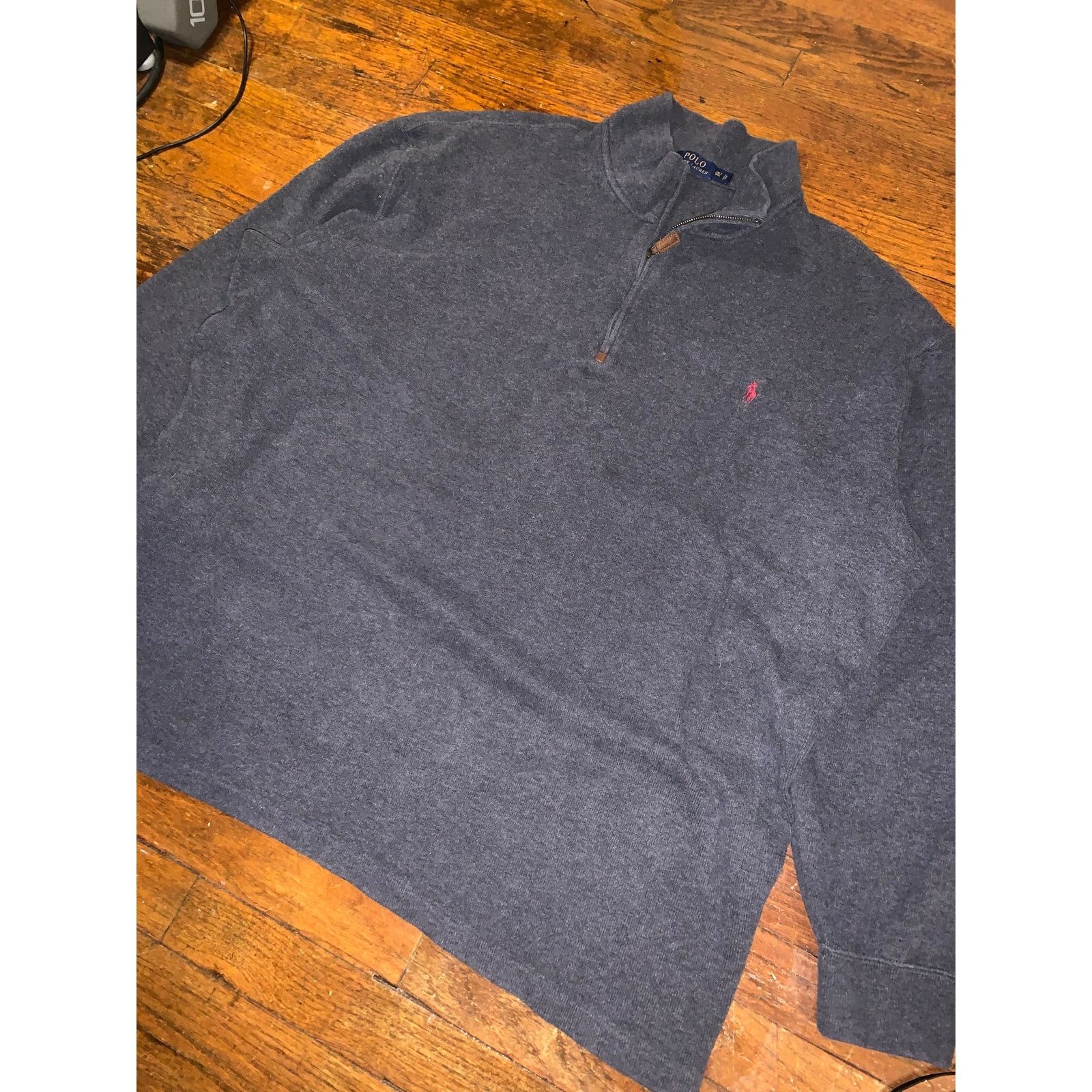 Polo Ralph Lauren Polo Ralph Lauren 2XL Tall Quarter Zip Sweater Dark Grey Red Size US XXL / EU 58 / 5 - 5 Thumbnail