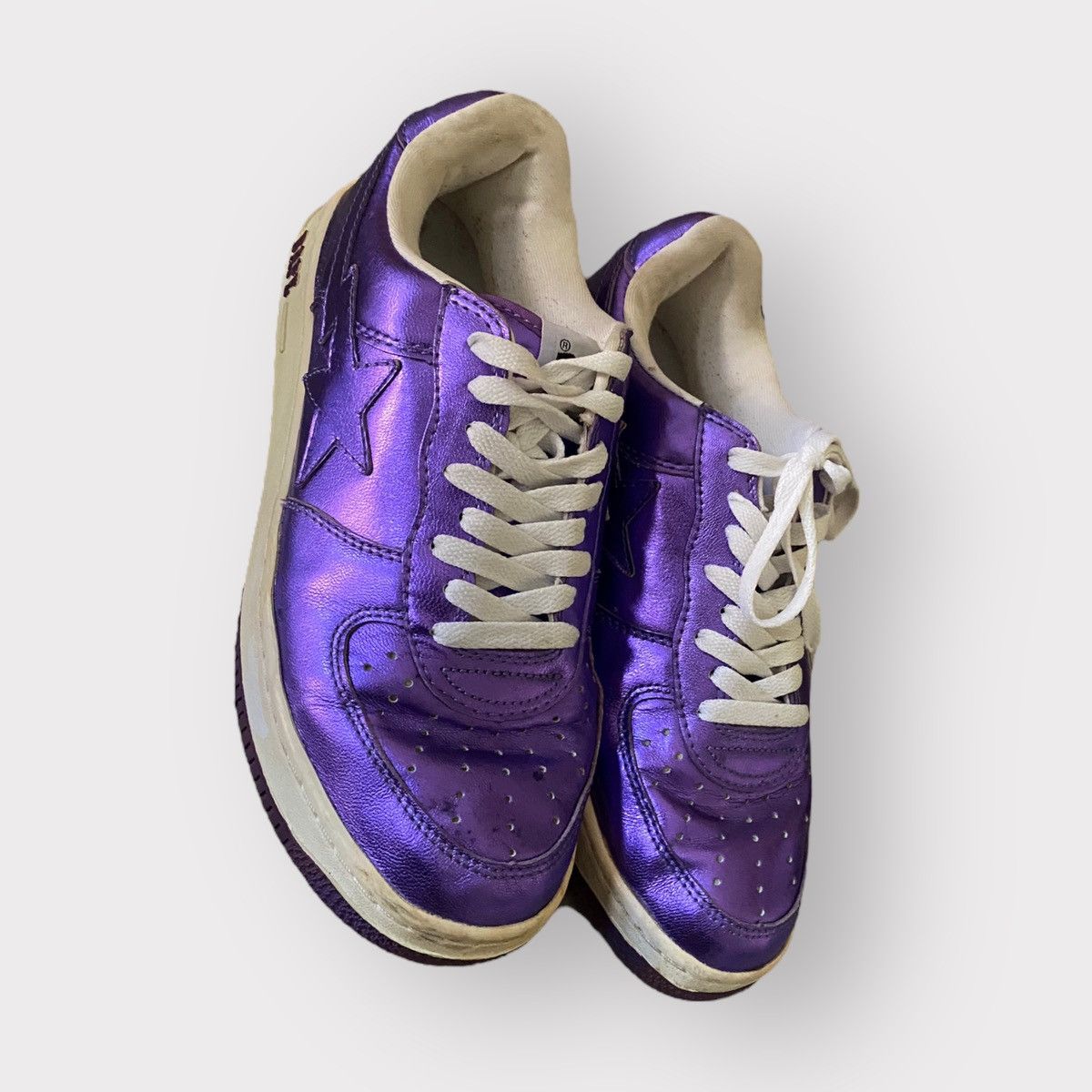 image of Bape 2009 Bapsta Purple Metallic Foil Sneakers, Men's