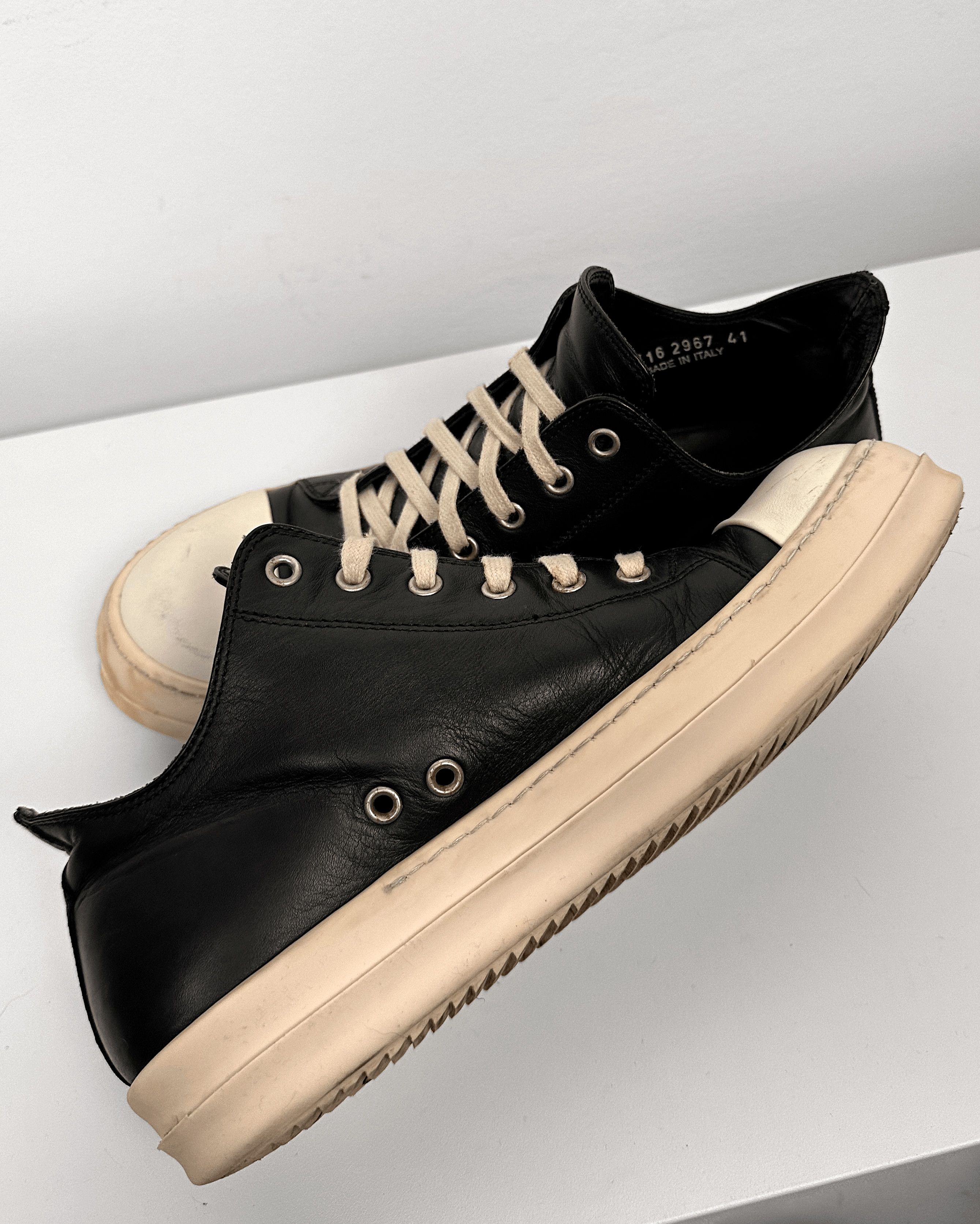 Rick Owens Rick Owens Black Leather Low Ramones Size US 9 / EU 42 - 7 Thumbnail